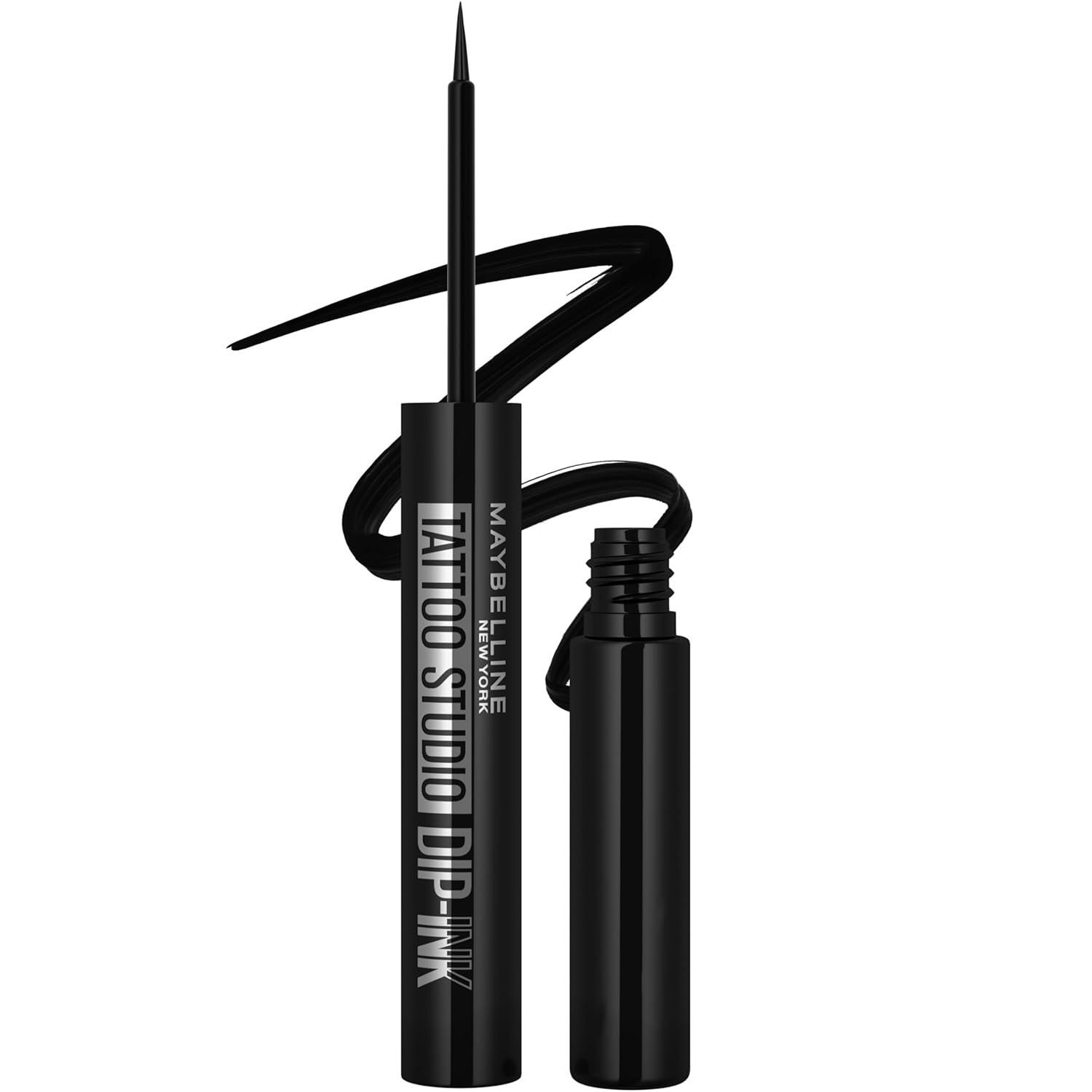 MAYBELLINE Tattoo Studio Dip-Ink Liquid Eyeliner, Waterproof Eyeliner With Up to 24 Hour Wear, Black Track, 1 Count