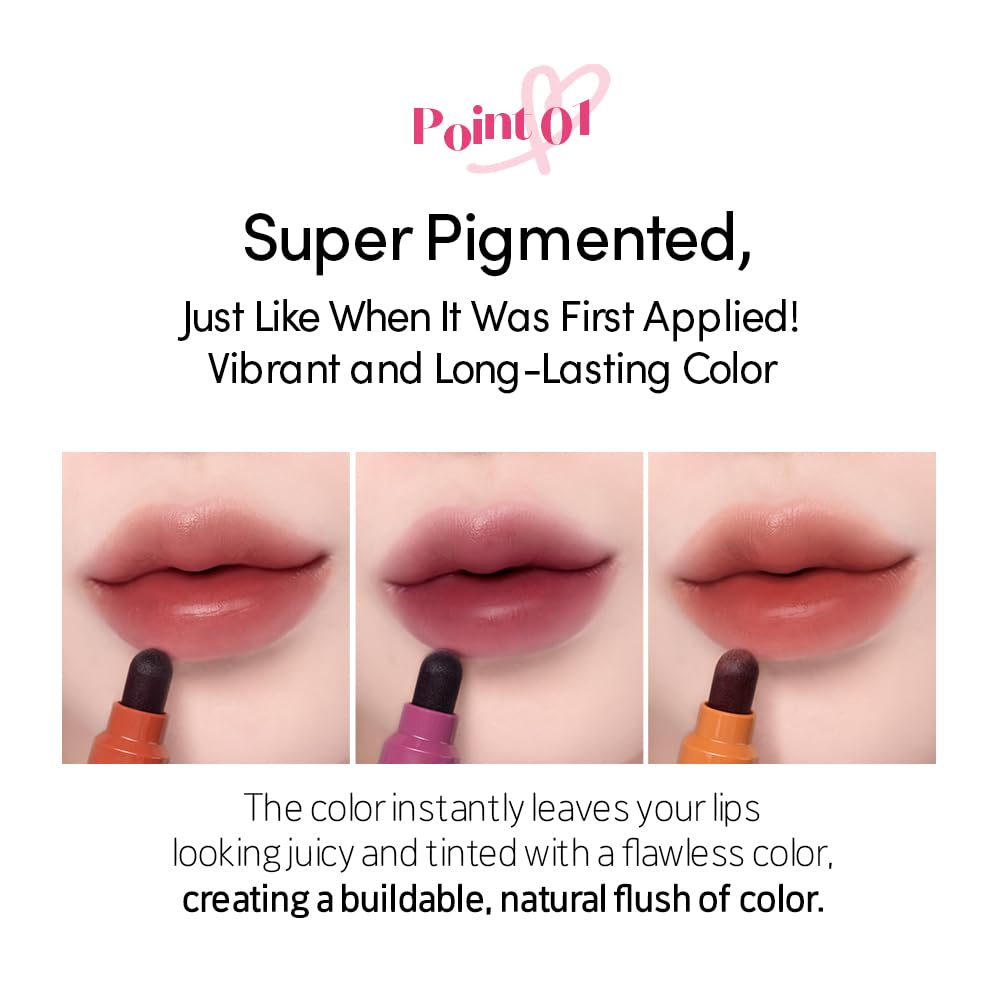 ETUDE Dear Darling Marker Tint #10 Sweet Cinnamon | Hydrating & Long Lasting Lip Stain | High Pigmented Lip Maker with Easy Drawing Tip | Korean Daily Lip Tint, Korean Makeup, Kbeauty