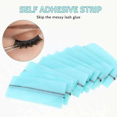 40PCS Self Adhesive Eyelashes Tape, Strong-Hold False Lashes Adhesive Strips Reusable Lash Glue Strip Lash Glue Liner for Fluffy Mink False Lashes Natural Look Long Lasting Lash Buddy