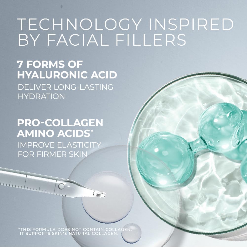 RoC Hydration+ Hyaluronic Acid Serum for Face, Hydrating, Plumping, Fragrance Free, Lightweight Formula with Collagen Proteins (1 Ounce) with Retinol Eye Cream Packette