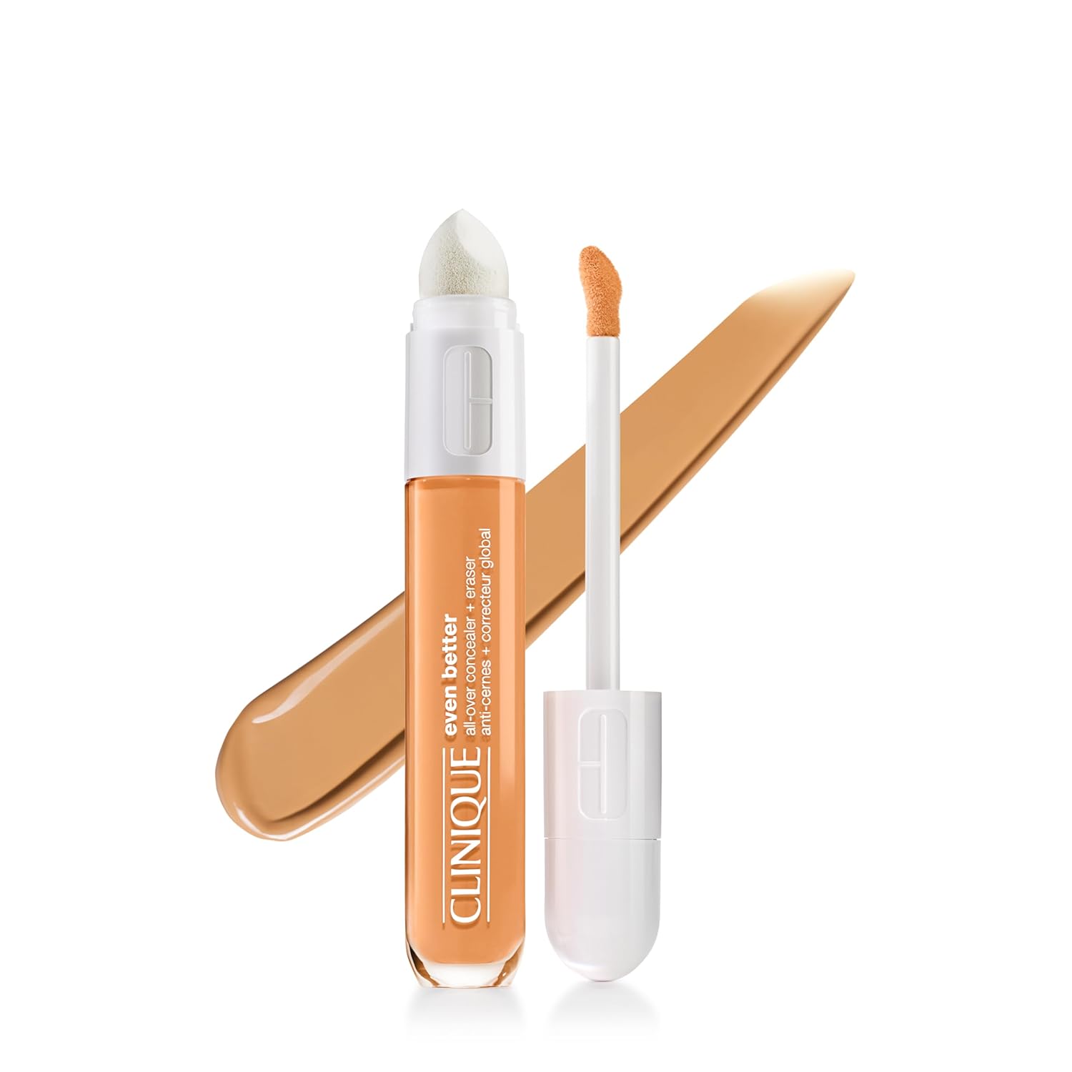 Clinique Even Better All-Over Full Coverage Concealer + Eraser Makeup For Dark Undereye Circles | With Hyaluronic Acid + Caffeine | Hydrating, Brightening + Depuffing