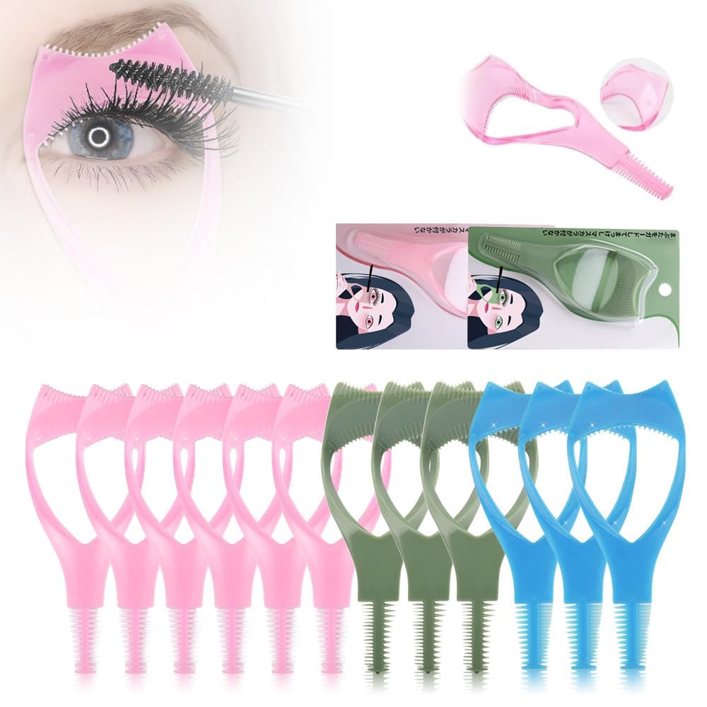 Eyelashes Tools Mascara Shield Applicator Guard 3 in 1, 2026 Upgrade Cosmetic Mascara Shield Applicator Eyelash Comb, Mascara Guard Tool Eye Lash Applicator Makeup Cosmetic (4 Pcs)