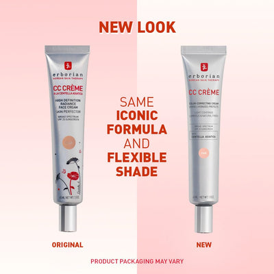 Erborian Color Correcting CC Cream with Centella Asiatica, Fair (Clair) - Light Multi-Purpose Facial Concealer with Illuminating Finish Soothes & Hydrates - SPF Korean Skincare Skin Perfector - 0.5 Oz