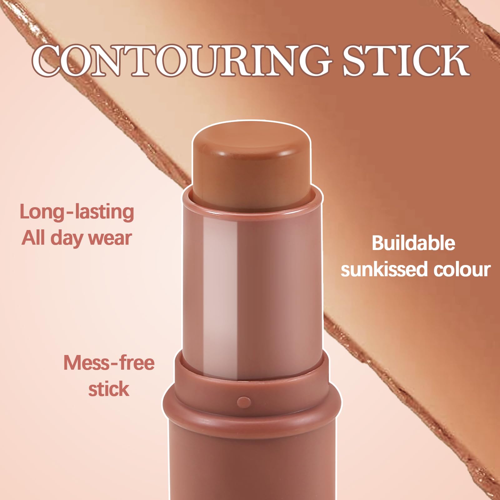 Boobeen Cream Contour Stick, Blendable Matte Bronzer Stick, Multi-Use Face Makeup, Easy to Apply with Buildable Coverage, Long Lasting & Sweatproof