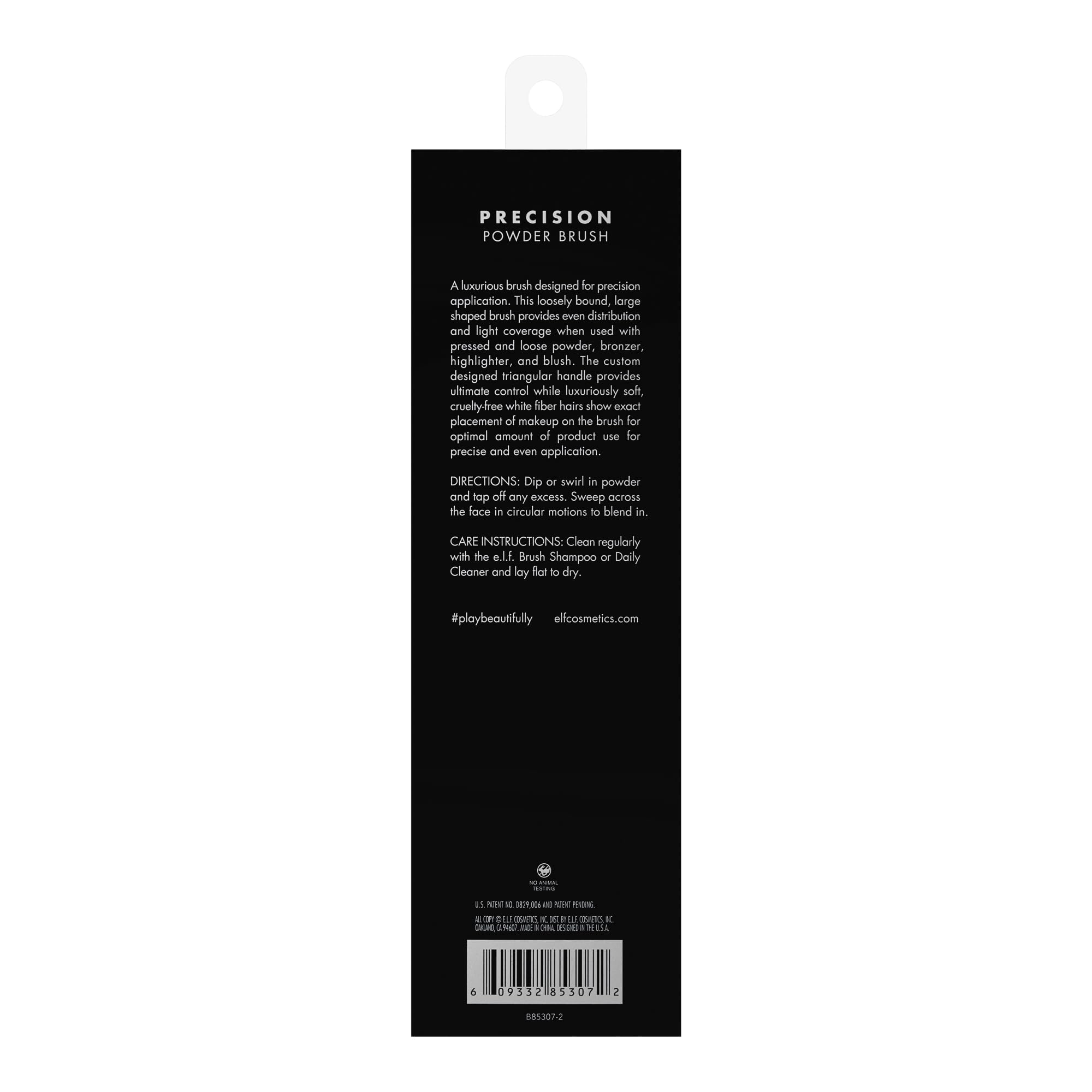 e.l.f. Precision Powder Brush, Large Shaped Makeup Brush For Pressed & Loose Powder, Bronzer, Highlighter & Blush, Vegan & Cruelty-Free