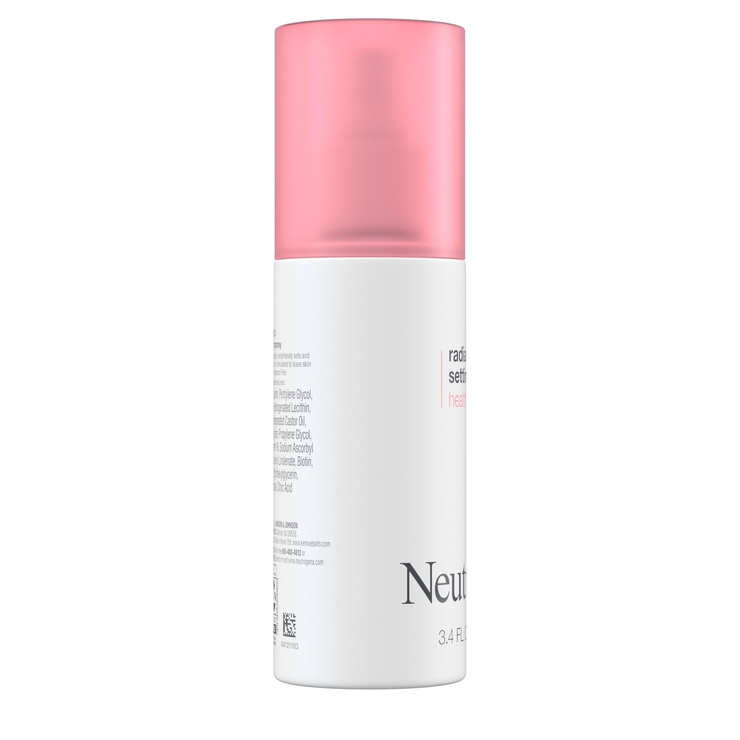 Neutrogena Healthy Skin Radiant Setting Spray, Long-Lasting Face Mist with Antioxidants & Pep-tides, Lightweight Hydrating Formula Locks Makeup for Glowing, Refreshed Skin, 3.4 fl. Oz