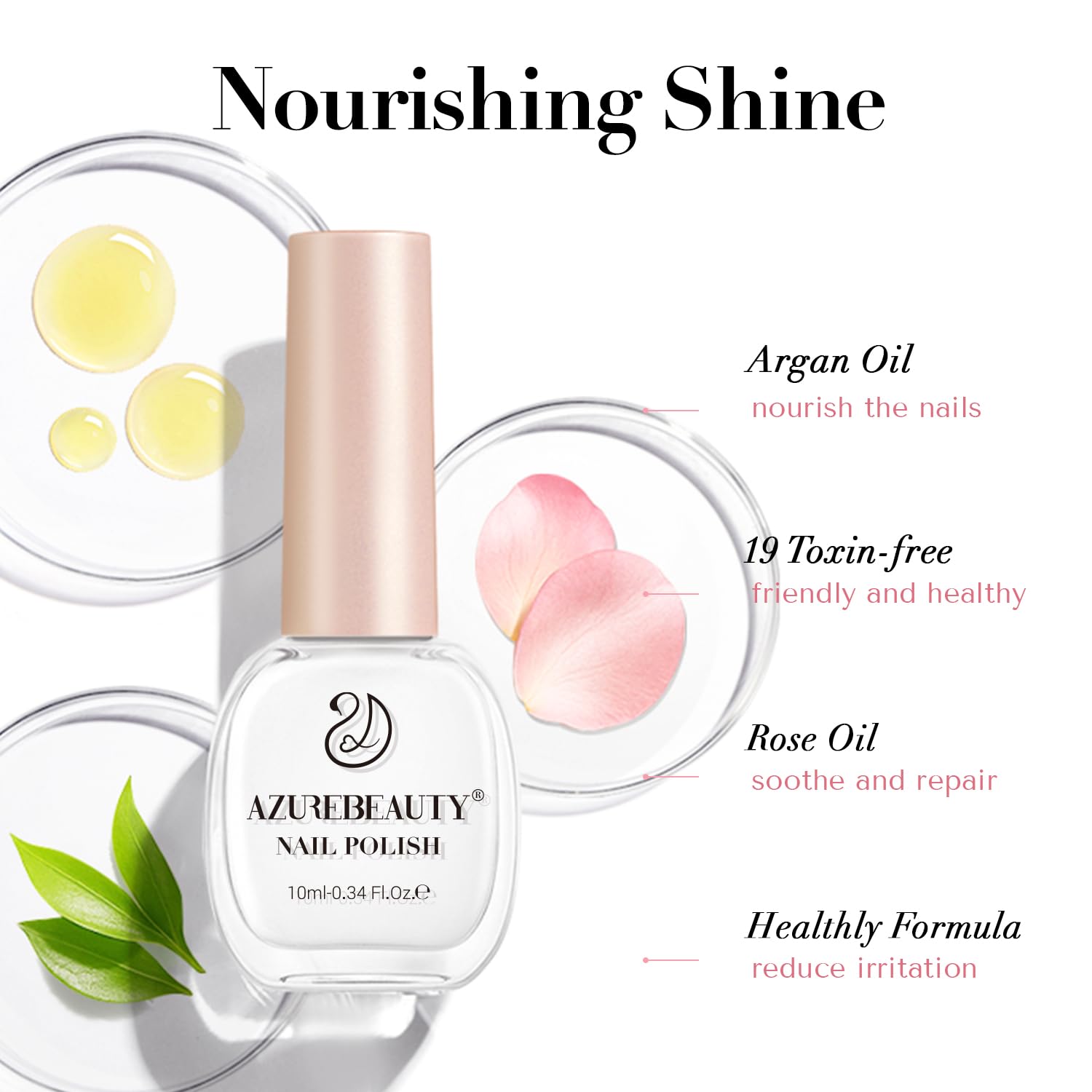 AZUREBEAUTY Warm White Nail Polish – Quick Dry, Long-Lasting, Natural Glossy Finish for DIY Manicure & Nail Art, Salon Quality, 10ml for Women
