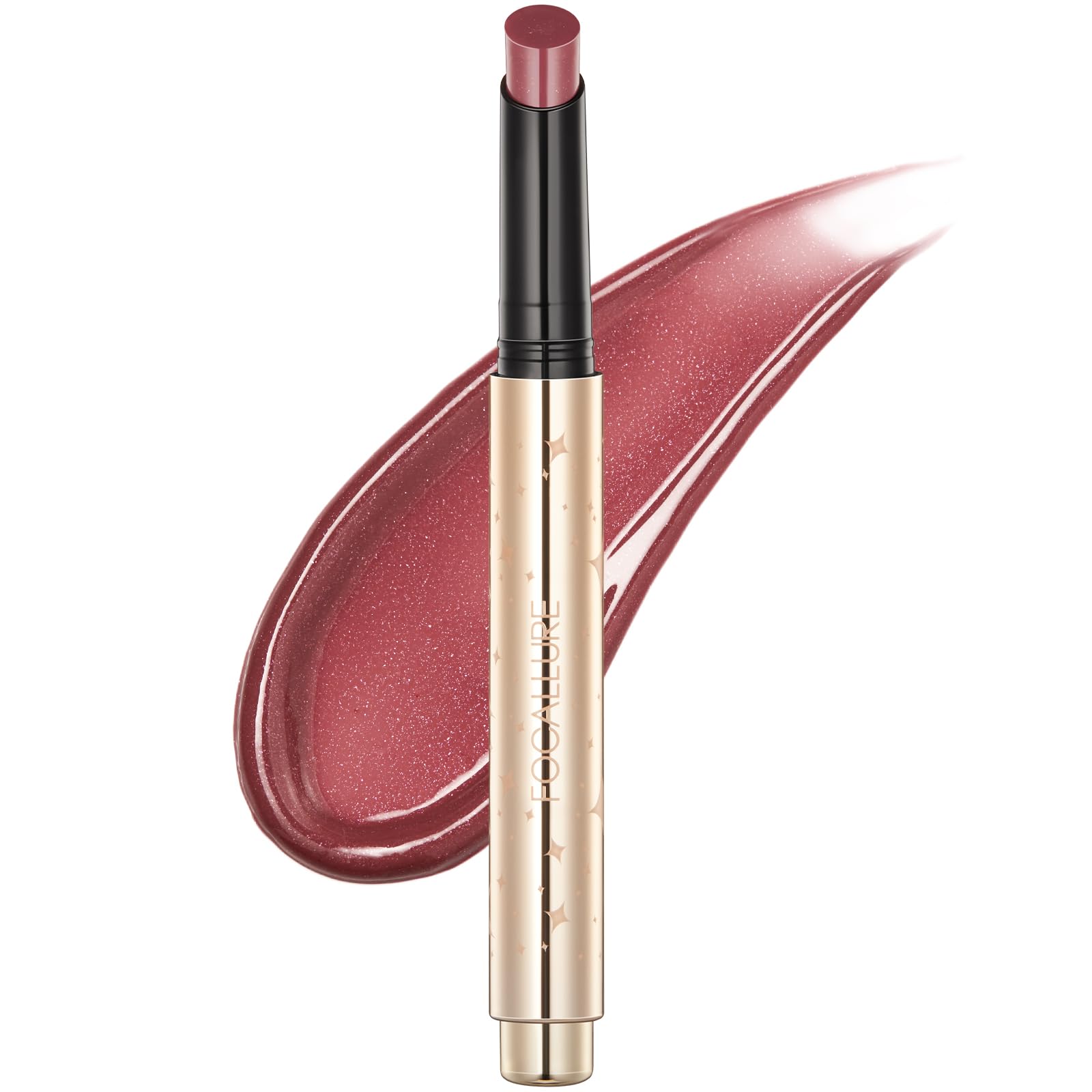 FOCALLURE Sparkling Gem Lip Plump, Hydrating & Volumizing Lip Plumper Gloss Balm, High-Shine Lip Plumping Pen, Plumps & Moisturizes, Vegan & Cruelty-Free, MELLOW