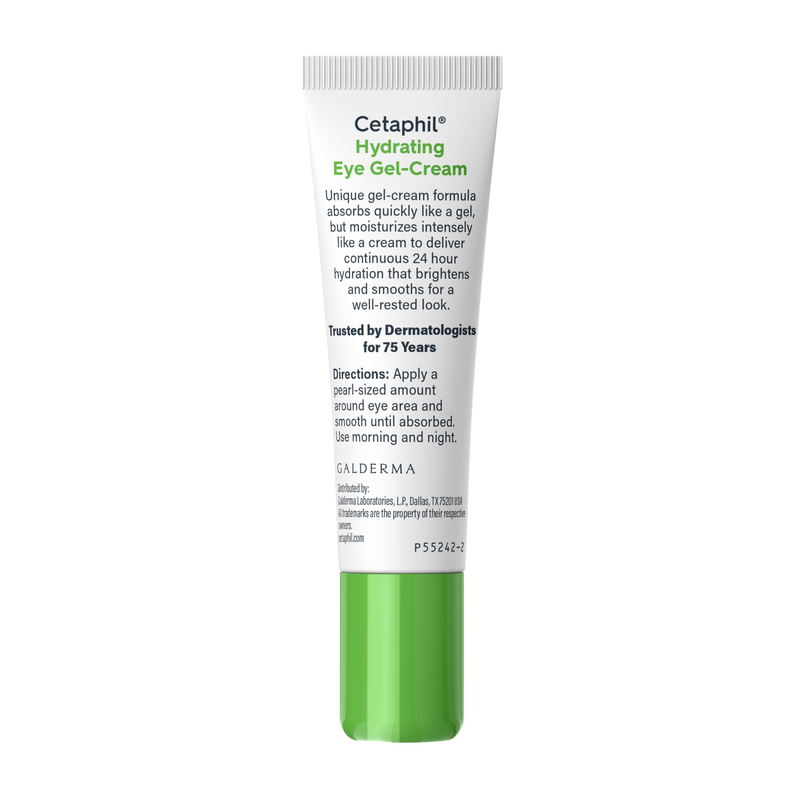 Cetaphil Hydrating Eye Gel-Cream, With Hyaluronic Acid, 0.5 Fl oz, Brightens and Smooths Under Eyes, 24 Hour Hydration for All Skin Types, (Packaging May Vary)
