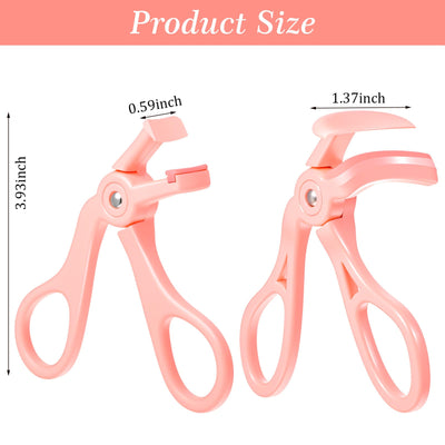Andibro Eyelash Curler with 2 Silicone Replacement Pads, Achieve Perfect Natural Curls, Ergonomic Design, Long Lasting, Easy to Use (Pink)