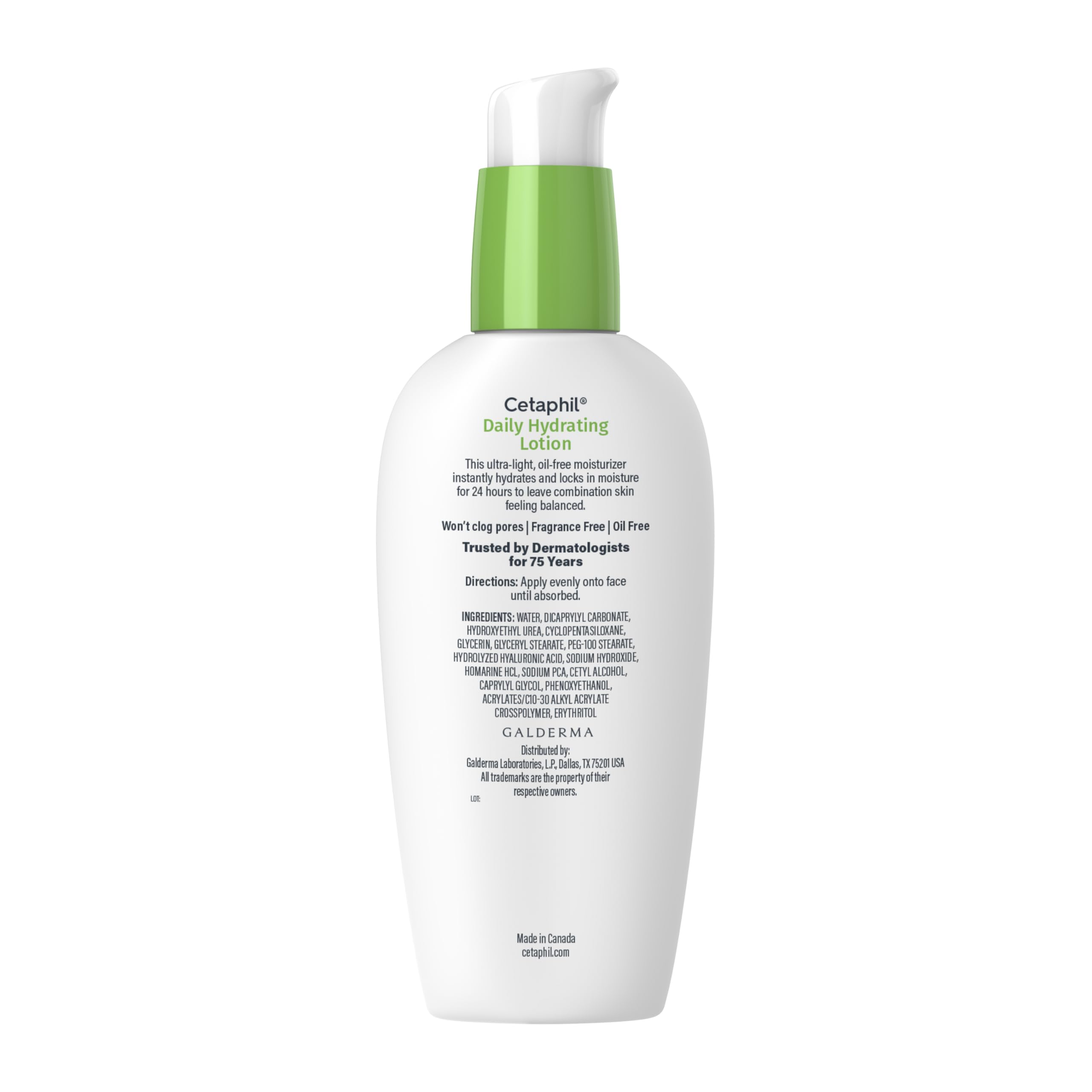 Cetaphil Daily Hydrating Lotion for Face, With Hyaluronic Acid, 3 fl oz, Lasting 24 Hour Hydration, for Combination Skin, No Added Fragrance, Non-Comedogenic