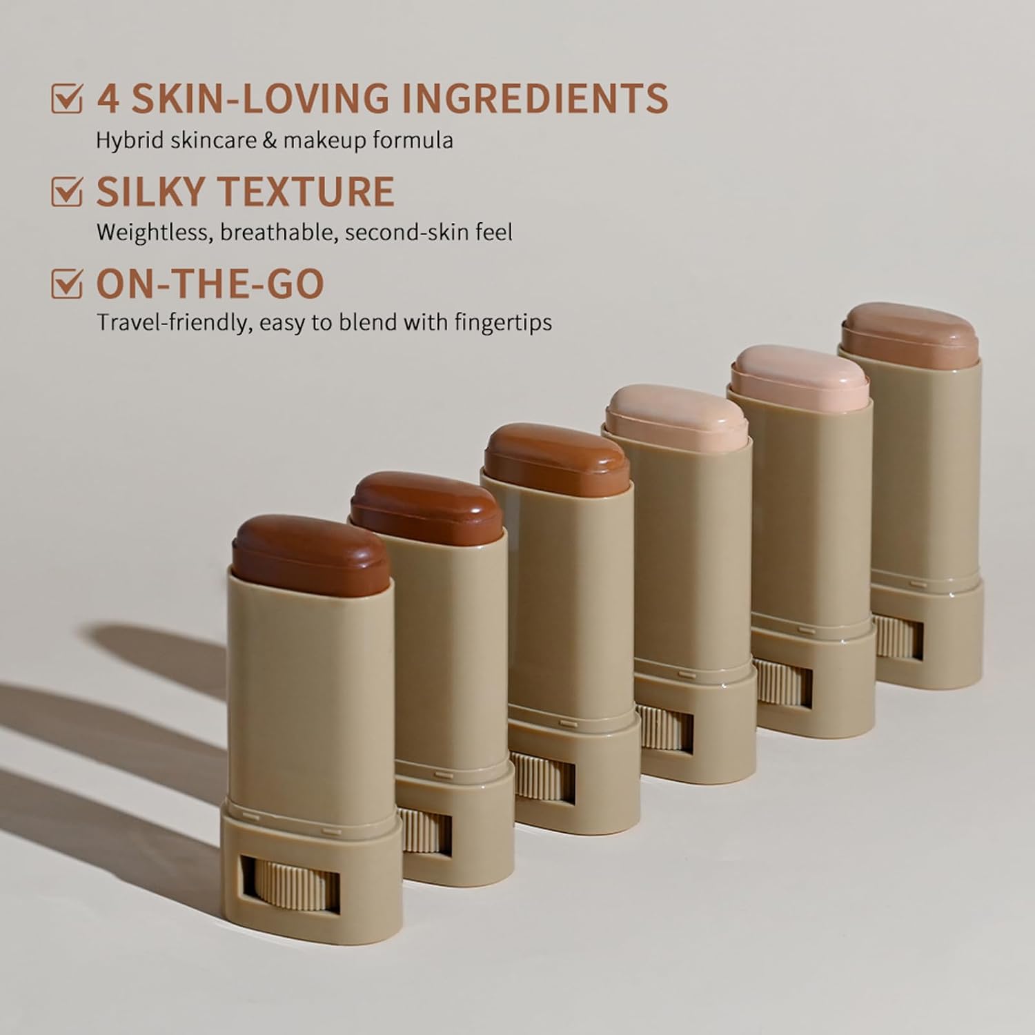 Beauty Balm Serum Boosted Skin Tint, Foundation Stick, Tinted Moisturizer, Concealer Stick for Foundation Makeup, Full Coverage Foundation, Contour Sticks for Face Makeup, Radiant & Dewy Finish (#03)