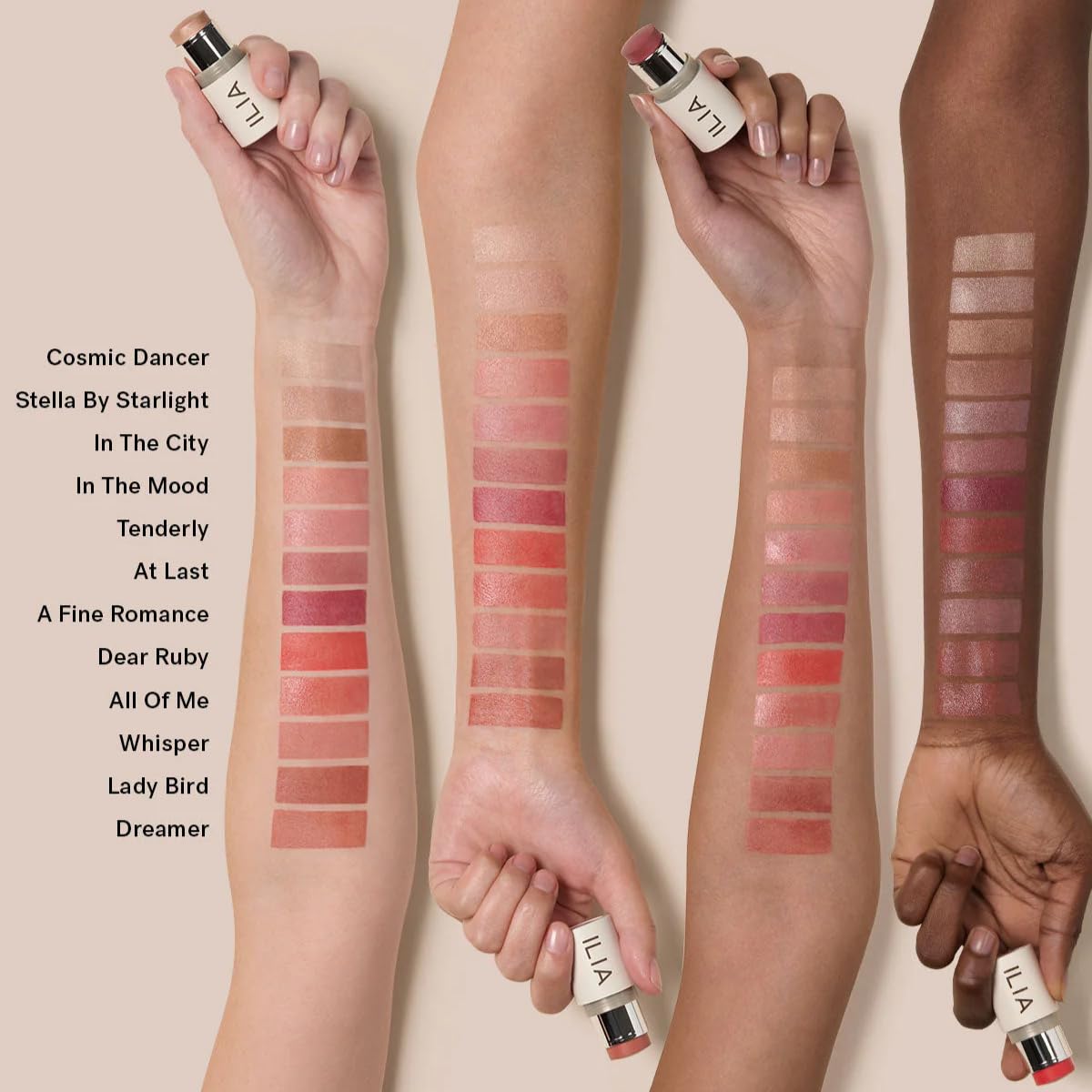 ILIA - Multi-Stick Cheek + Lip Color | Buildable + Blendable | Multi-Use Cream Blush | Nourishing Skincare Ingredients | Clean, Cruelty-Free (At Last | Mauve rose)