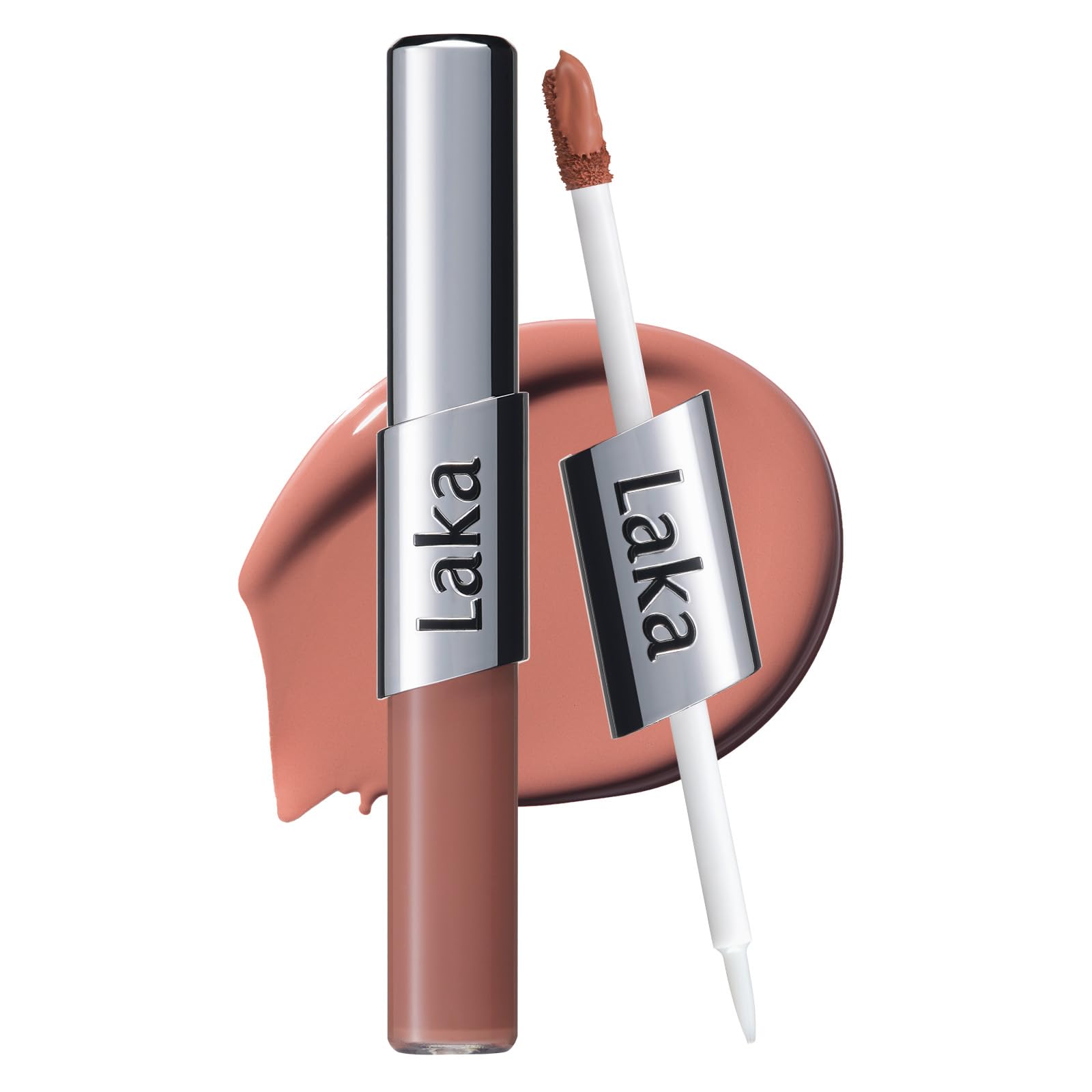 Laka Perfect Twin Lip, 8.9g/0.31oz, Dual Matte Lip Stain & Clear Gloss, High Pigmented Color, Lightweight Fit, Smooth Glide, Non-Sticky Texture for All-Day Stain, K-Beauty (#903 Nude Odd)