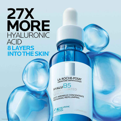 La Roche-Posay Hyalu B5 Suractivated Hyaluronic Acid Serum for Face, Vitamin B5 + Hyaluronic Acid + Glycerin, Hydrating Serum Visibly Plumps Skin, Sensitive Skin Safe, Anti Aging, Oil-Free