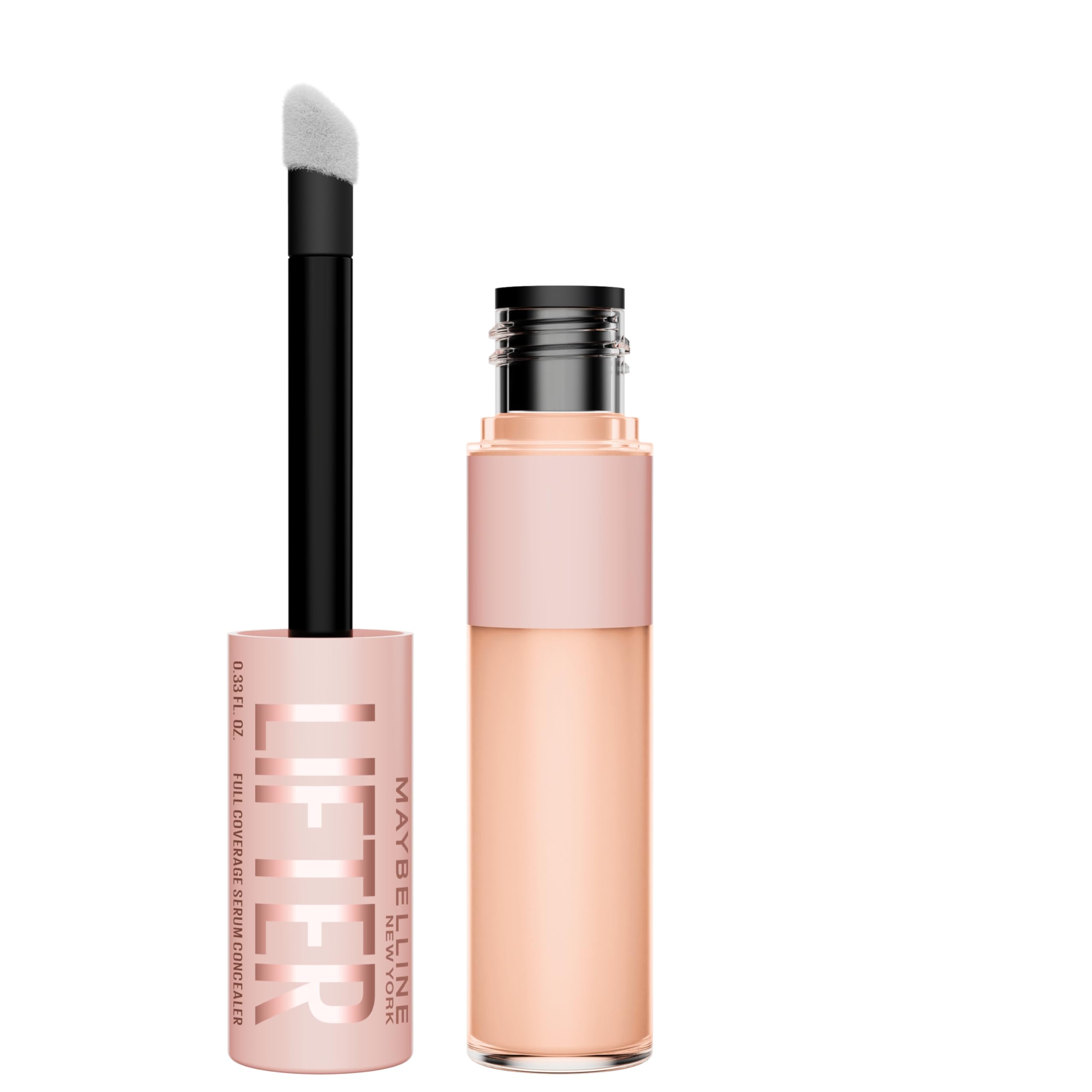 Maybelline Lifter Serum Concealer, Radiant Concealer with Full Coverage, Includes 2% Peptides + Caffeine to Hydrates & Brightens Under Eyes, 5, 1 Count
