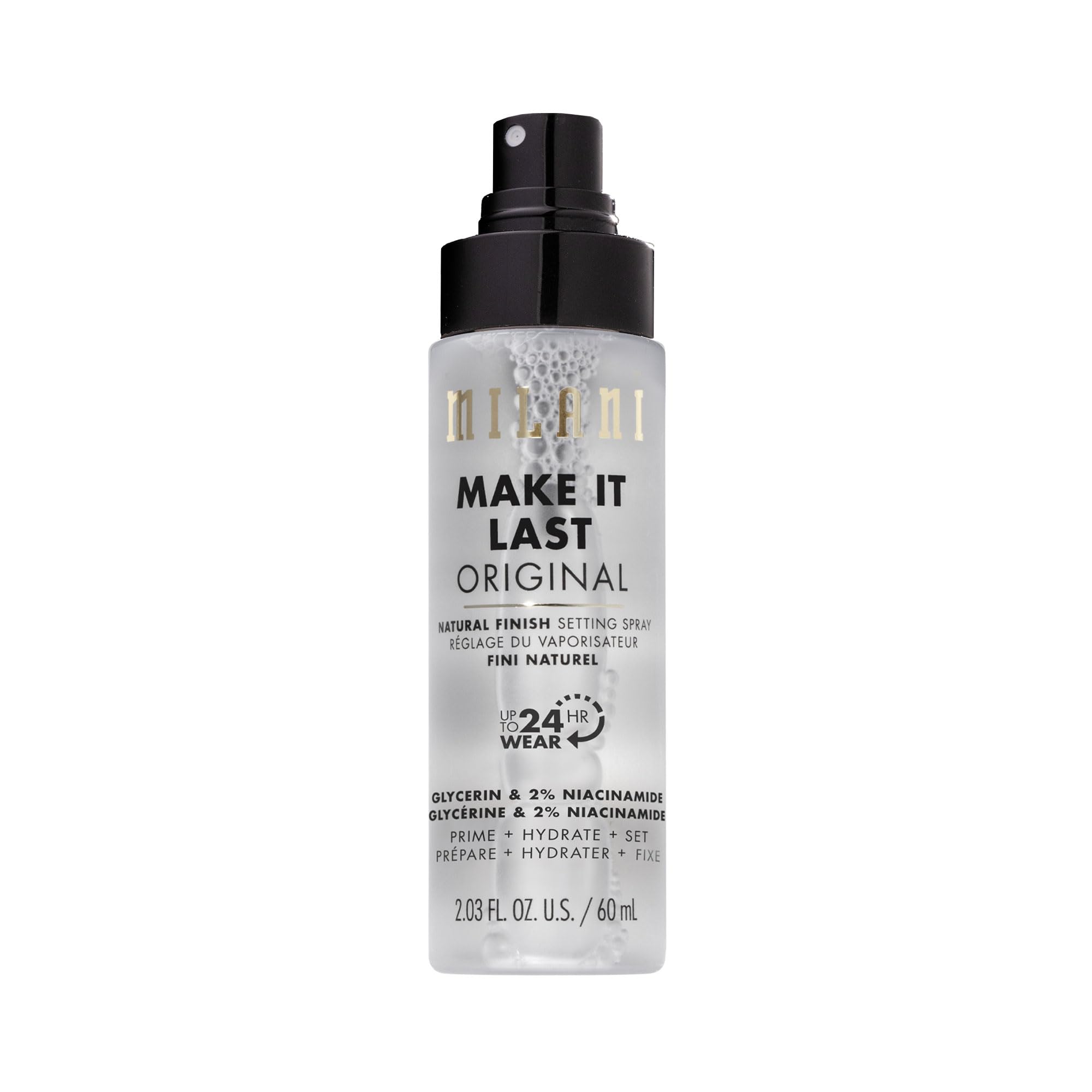 Milani Setting Spray + Primer, Make It Last Original - Natural Finish with Niacinamide for Hydration, Setting Spray for Makeup and Face Primer, 3-in-1 Prime + Hydrate + Set, 2.03 Fl. Oz