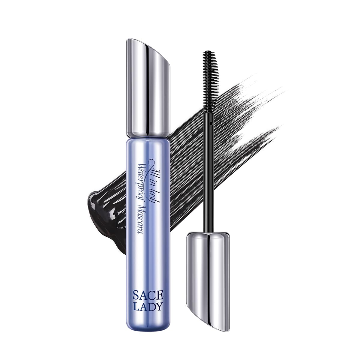 SACE LADY Waterproof Mascara, All-in-Lash Mascara Volume and Length Eyelashes, Smudge-proof and Sweat-proof, Long Lasting Curl, Natrual Black Eye Makeup