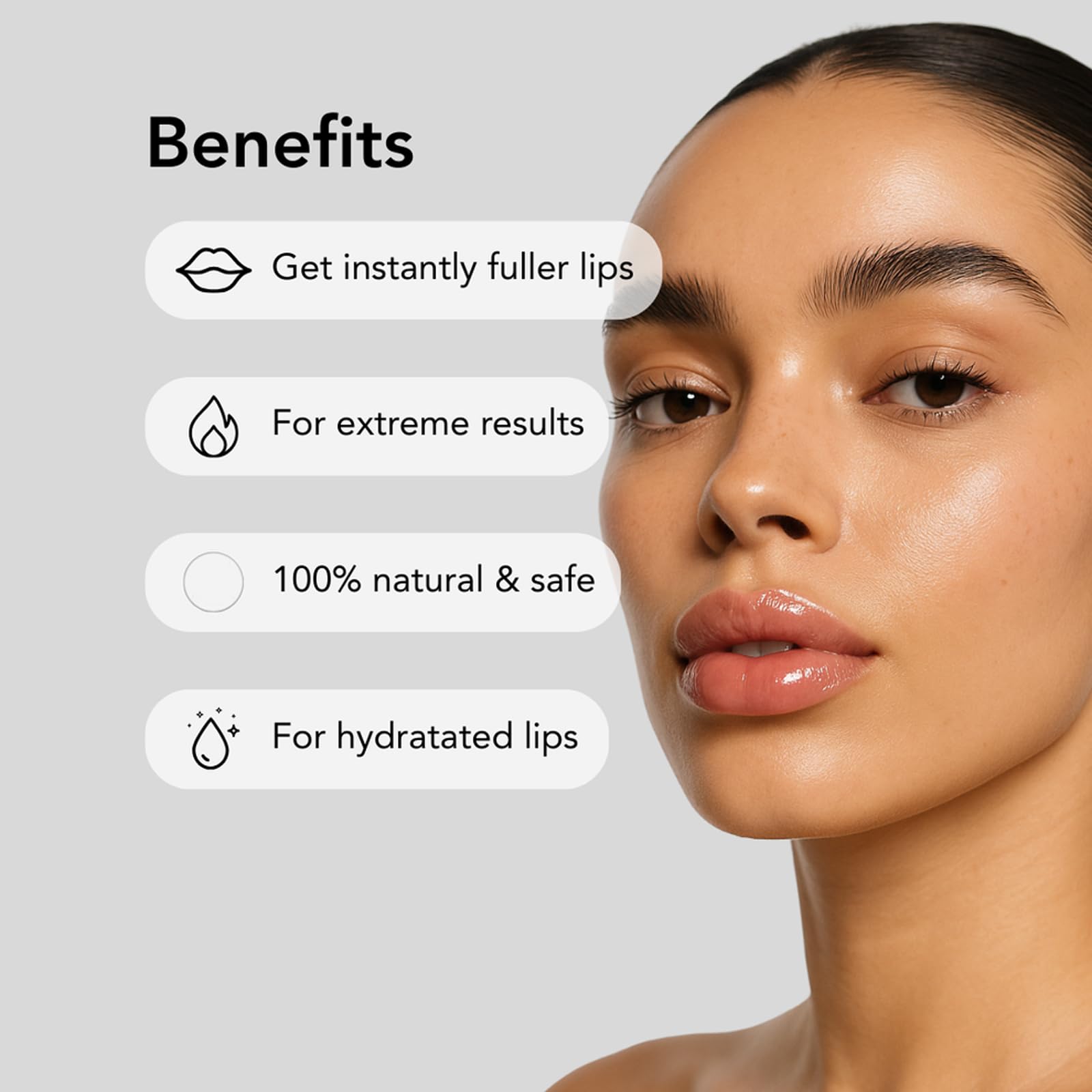 Nelux Lip Plumper, Nelux Hyaluronic Acid Lip Plumper, Instant Hydration While Visibly Cosmetics Boosting Fullness and Smoothness, Natural Lip Plumpers Without Sticky Glosses and Painful Tingles