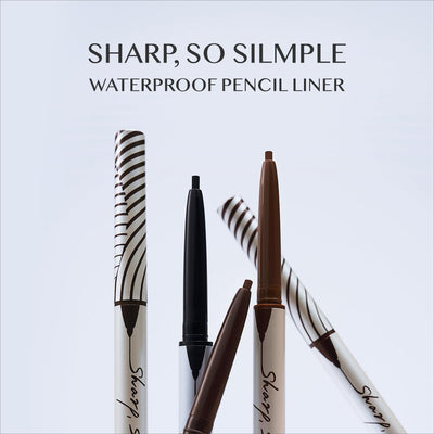 CLIO Sharp So Simple Waterproof Pencil Liner, Eye Pencil, Rich Hyper-Pigmented Color, Smooth Creamy Application, Long-Wearing Matte Finish (4 Colors) (001 BLACK)