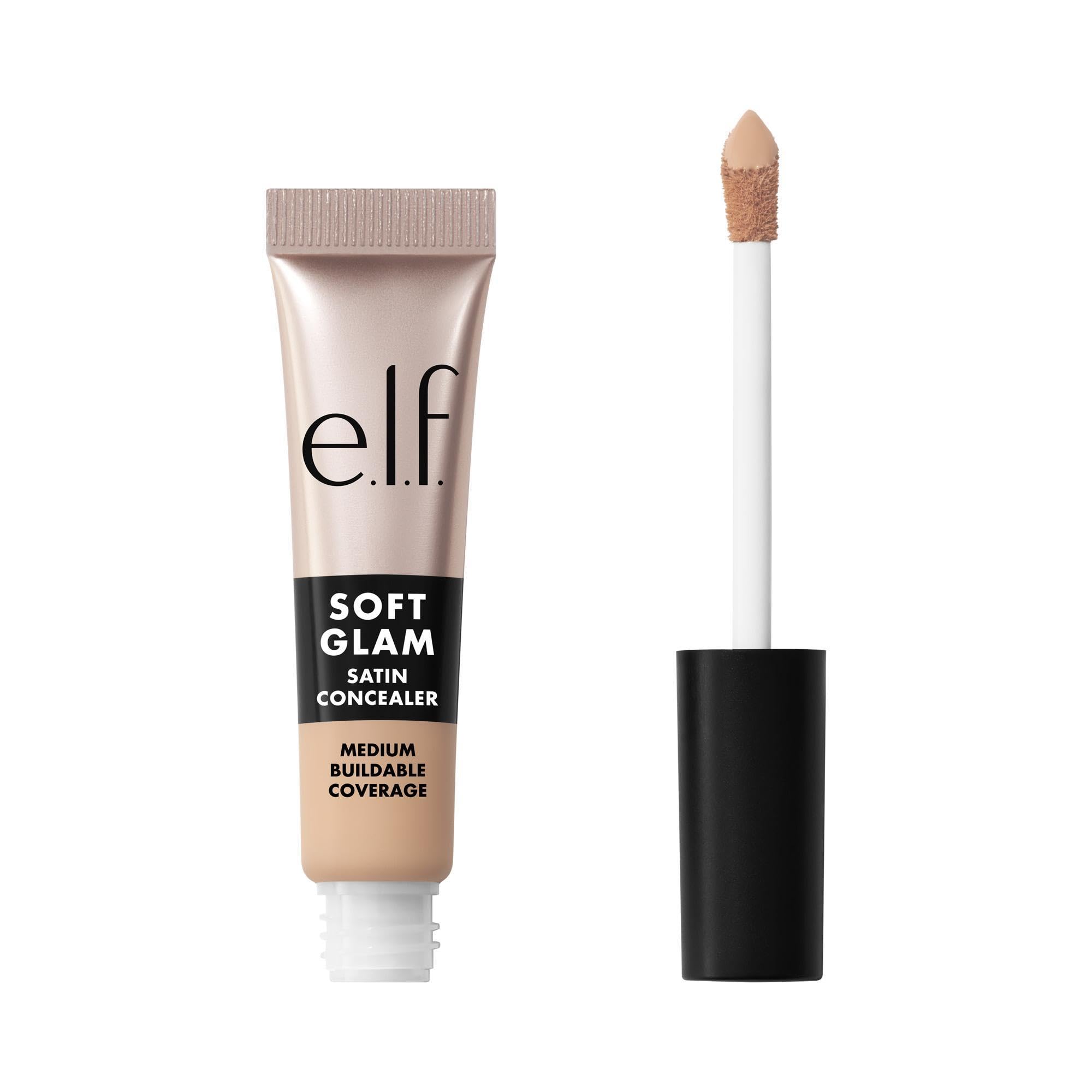 e.l.f. Soft Glam Satin Concealer, Medium Coverage For Blemishes & Under-Eye, Crease-Resistant, Long Lasting, Vegan & Cruelty-Free, 20 Light Cool