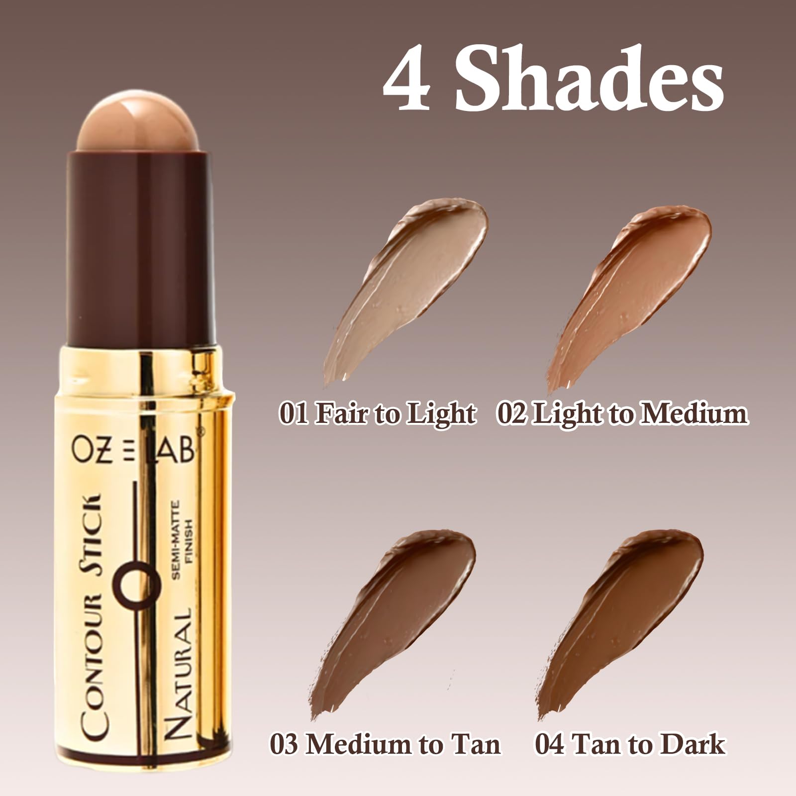 Oz Lab Beauty Shape of You Contour Stick – Multi-Use Creamy Formula for Contouring and Eyeshadow – Available in 4 Shades (01 - Fair To Light, 8G / O.28 FL.OZ（pack of 1）)
