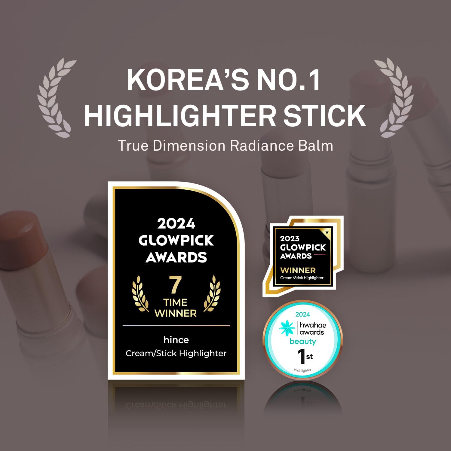 hince True Dimension Radiance Balm Korean Glass Skin Highlighter, with Squalane & Safflower Oil | Cream Blush, Eyeshadow & Lip Glow in One | Dewy Glass Skin Finish, No Parabens, 10g (CLEAR)