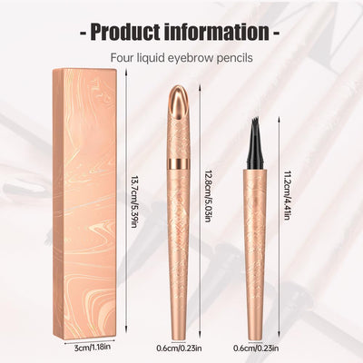 2025 New Microblading Eyebrow Pen, Waterproof Eyebrow Pencil, Eye Brow Pen with 4 Tip, Premium Natural Magic Eyebrow Makeup Fine Stroke Contouring Pencil Long-Lasting Stay on All Day (Dark brown)