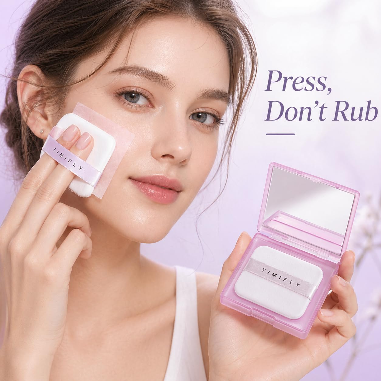 LTIYV Oil Blotting Paper for Face, 500 Sheets with Mirror & Puff, Multiple Refills, Absorbs Excess Oil Instantly, Natural Oil Control Film, Lavender