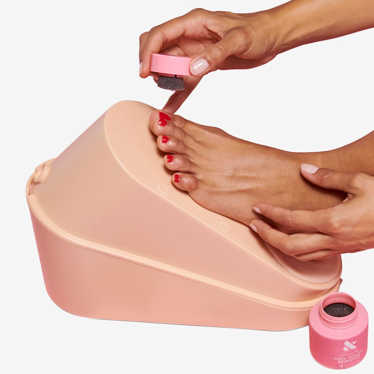 Olive & June Polish Remover Pot | Acetone-Free Nail Polish Remover with Sponge Lid for Mani + Pedi | No-Mess, Gentle & Effective Formula | Non Acetone | Vegan & Cruelty-Free | 70mL