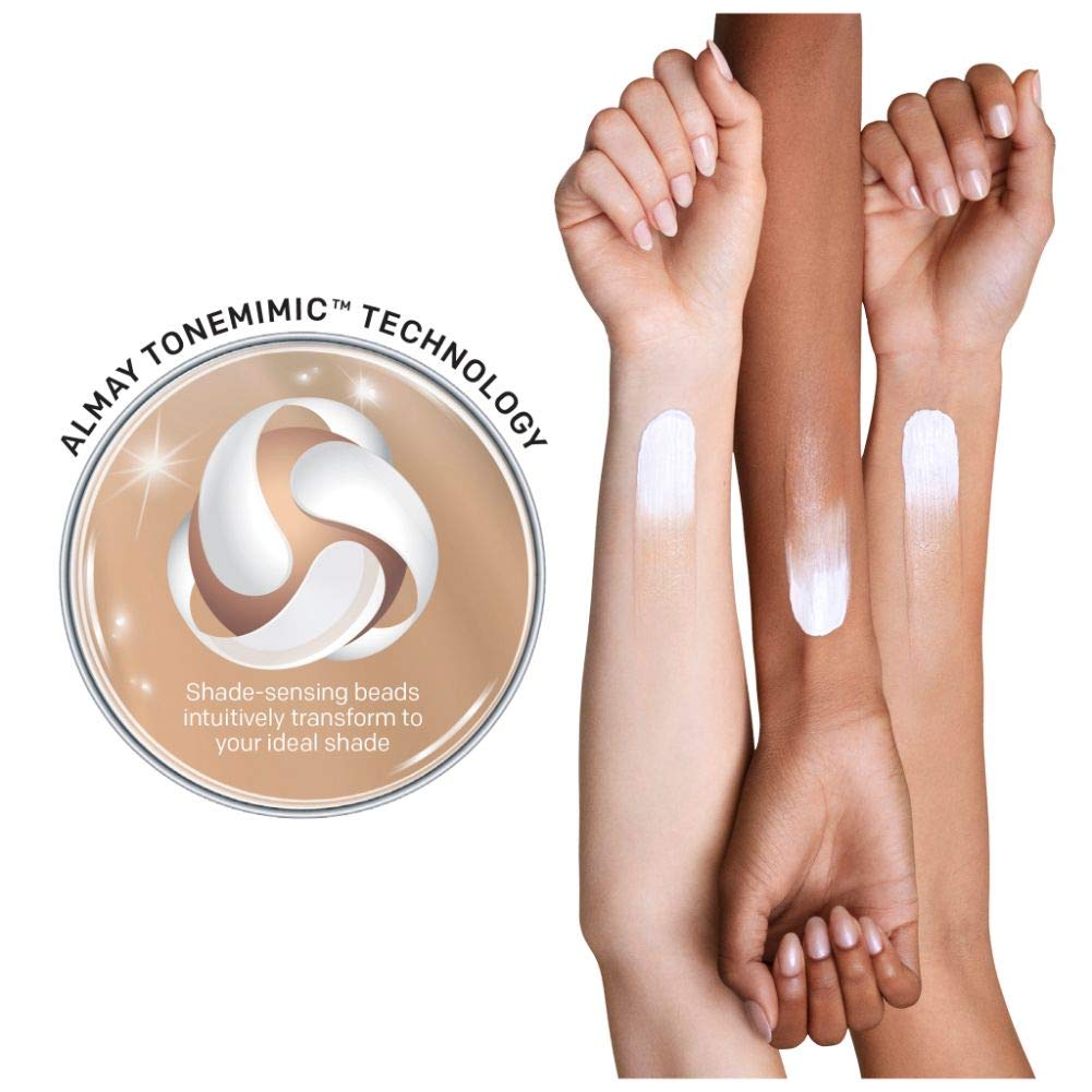 Almay Skintone Matching Foundation, Smart Shade Face Makeup with SPF 15, Hypoallergenic, Oil-Free, Dermatologist-Tested, 200 Light Medium Mine, 1 fl oz