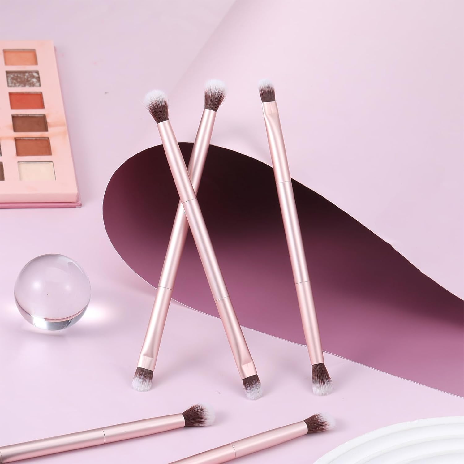 12 Pcs 2 in 1 Eye Makeup Brushes, Sponge Blending Concealer, Eyeshadow Smudge Brush, Eyeshadow Double Ended Concealer Brush, Small Soft Firm Pointed for Blending Eye Shadow