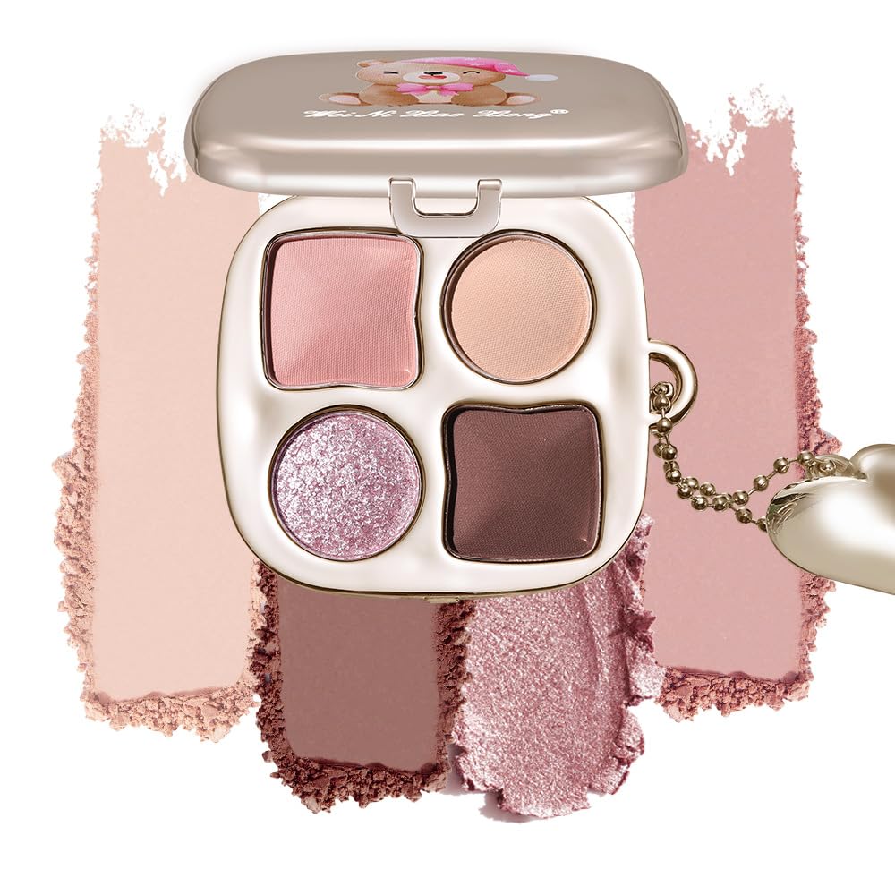 Multi-Finish Eyeshadow Palette, Matte Shimmer Metallic Eye Brightening Palette with Silky Smooth Powder, Fine Shimmer Duochrome Sparkle, Long-Lasting Blendable Shadows for Aegyo-Sal Highlight-2#