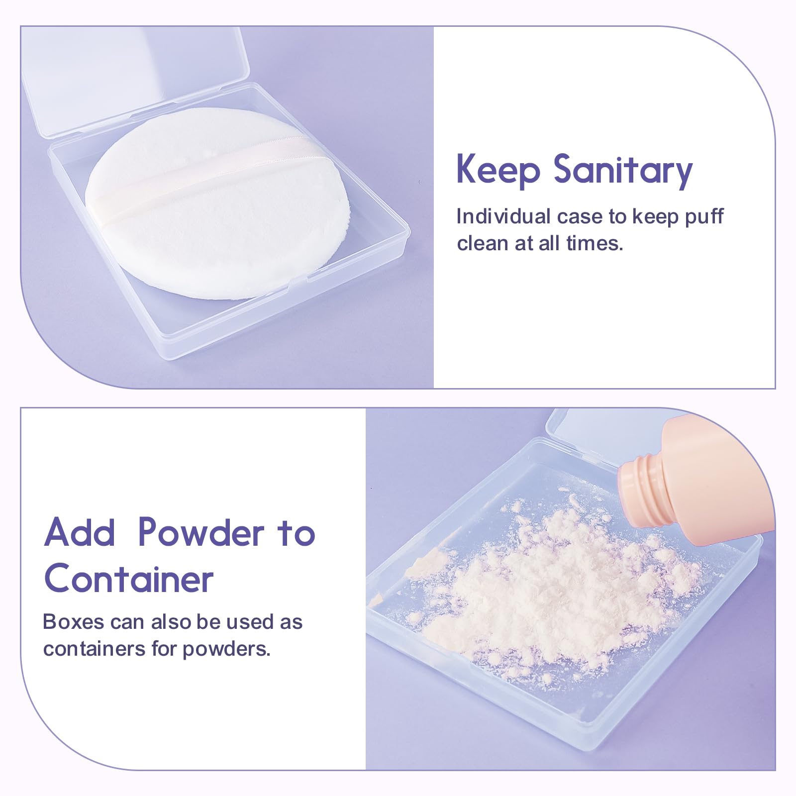WSYUB Powder Puff, 4.33’’ Powder Puff for Body Powder,Large Body Powder Puff,Body Powder Puff and Container