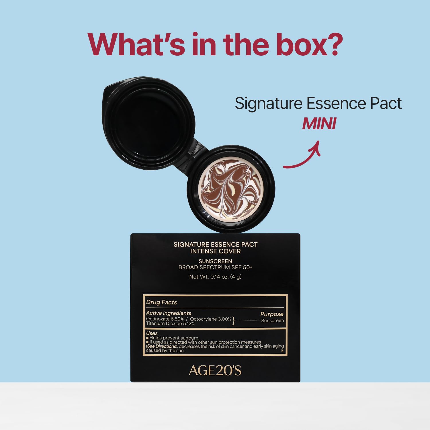 [MINI SIZE] AGE20'S Signature Essence Pact | 21N | Vegan Korean Cushion Foundation | Pack of 1 | Cream Foundation, Dewy & Glow Finish, Natural Coverage, SPF 50+ | 0.14 oz