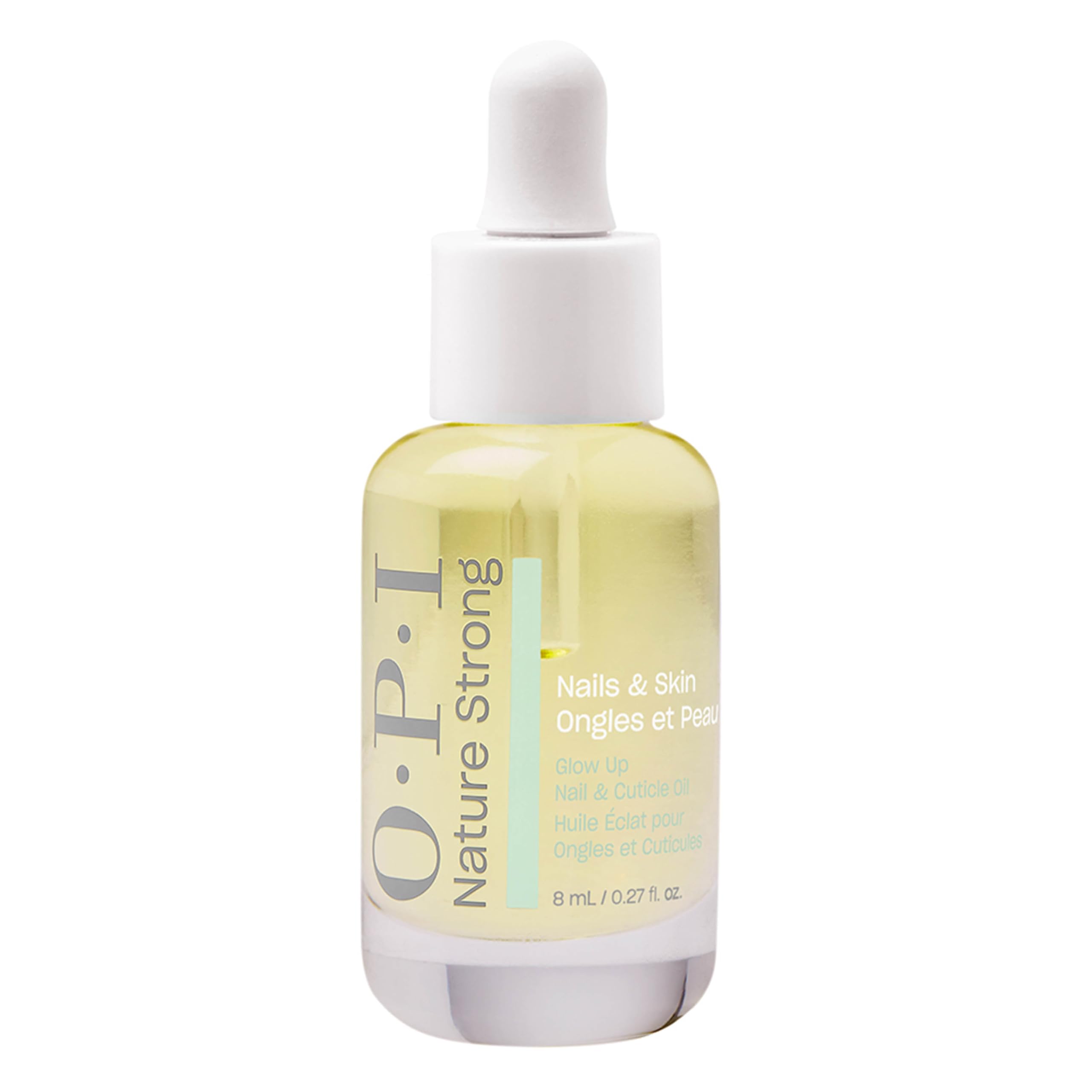 OPI Nature Strong Nails & Skin - Glow Up Nail & Cuticle Oil with Dropper | Lightweight, Nourishing Natural Oil Blend Moisturizes Dry Cuticles | Enriched with Vitamin E | 0.27 Fl Oz | 8 mL