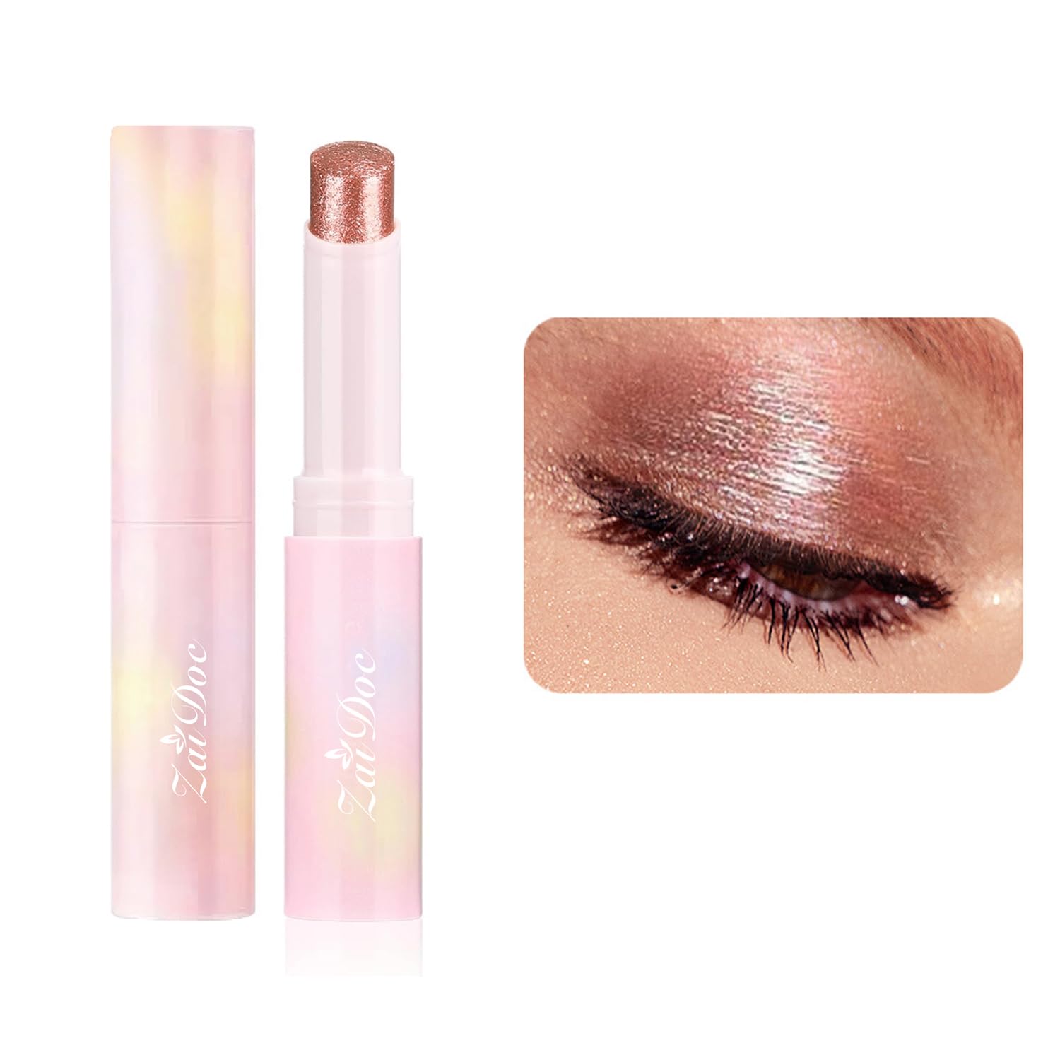 Multipurpose Eyeshadow, Eyeshadow Stick for Highlighter & Lip Gloss, Hydrating Jelly Texture with Sparkling Shine, Lightweight, 0.1oz (06#)