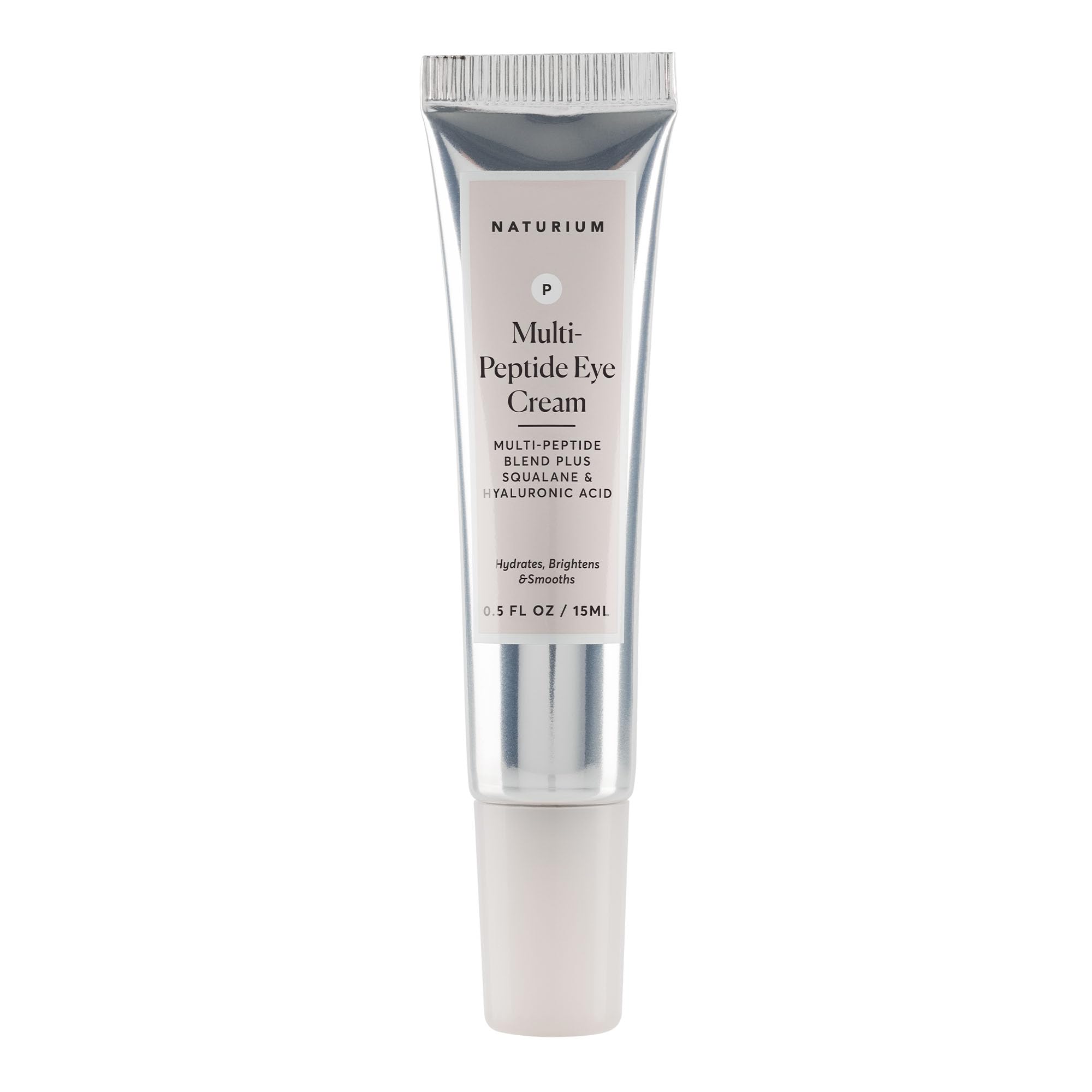 Naturium Multi-Peptide Eye Cream, Smoothing & Anti-Aging Skincare, with Squalene & Hyaluronic Acid, 0.5 oz