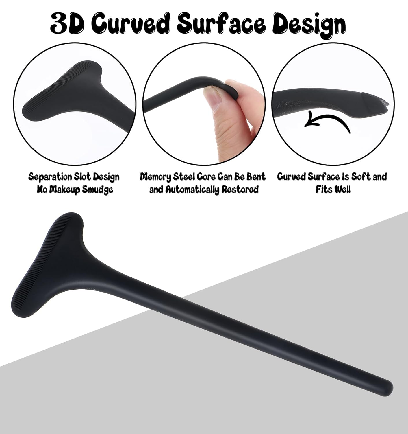 Mascara Guard, Black Mascara Eyelid Shield Reusable Silicone for Beginners, Non-Slip Grip to Prevent Makeup Residue & Smudges