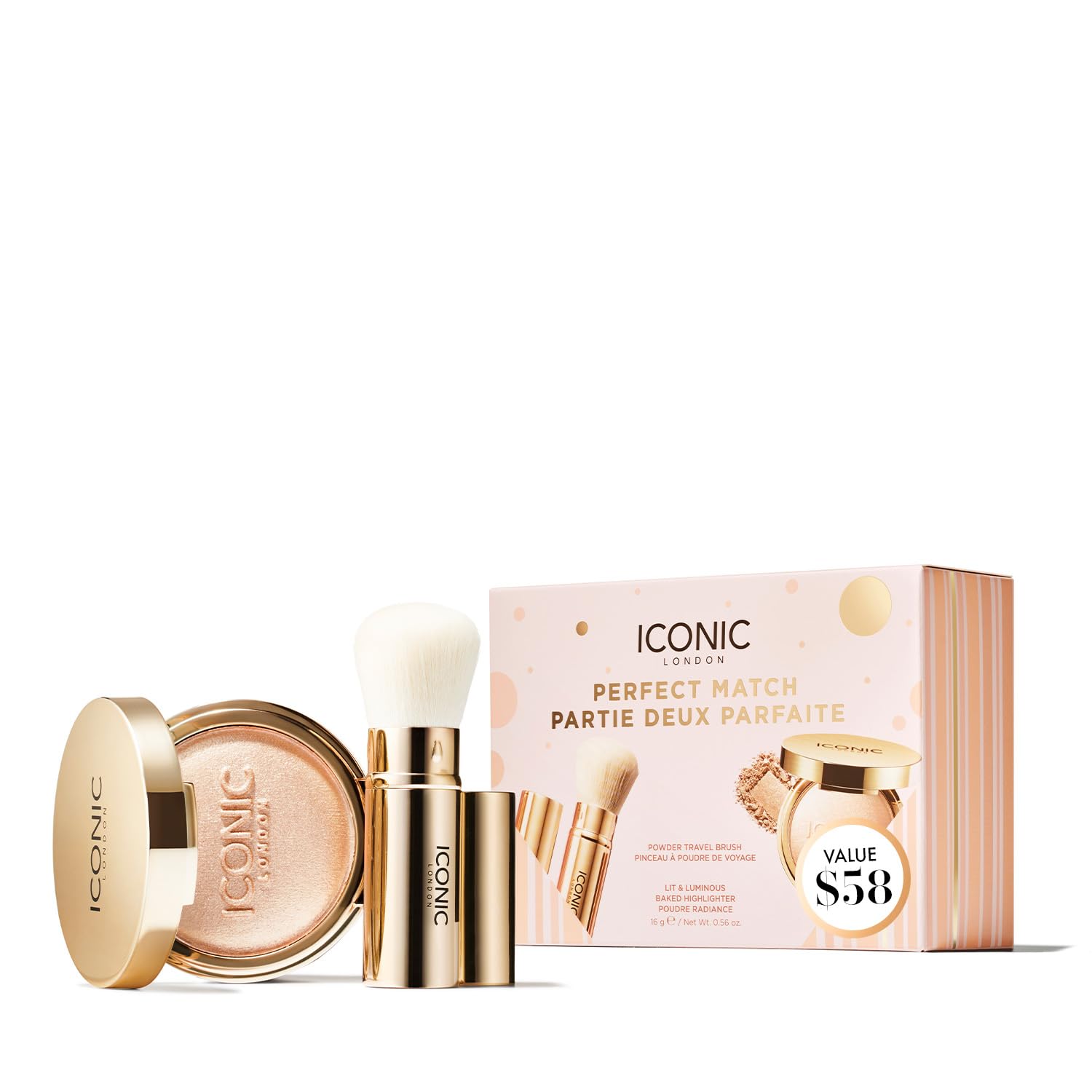 ICONIC LONDON Makeup Set for Natural Glow and Radiant Highlight, Perfect for Stocking Stuffers, Travel-Friendly, Cruelty-Free, Vegan Makeup