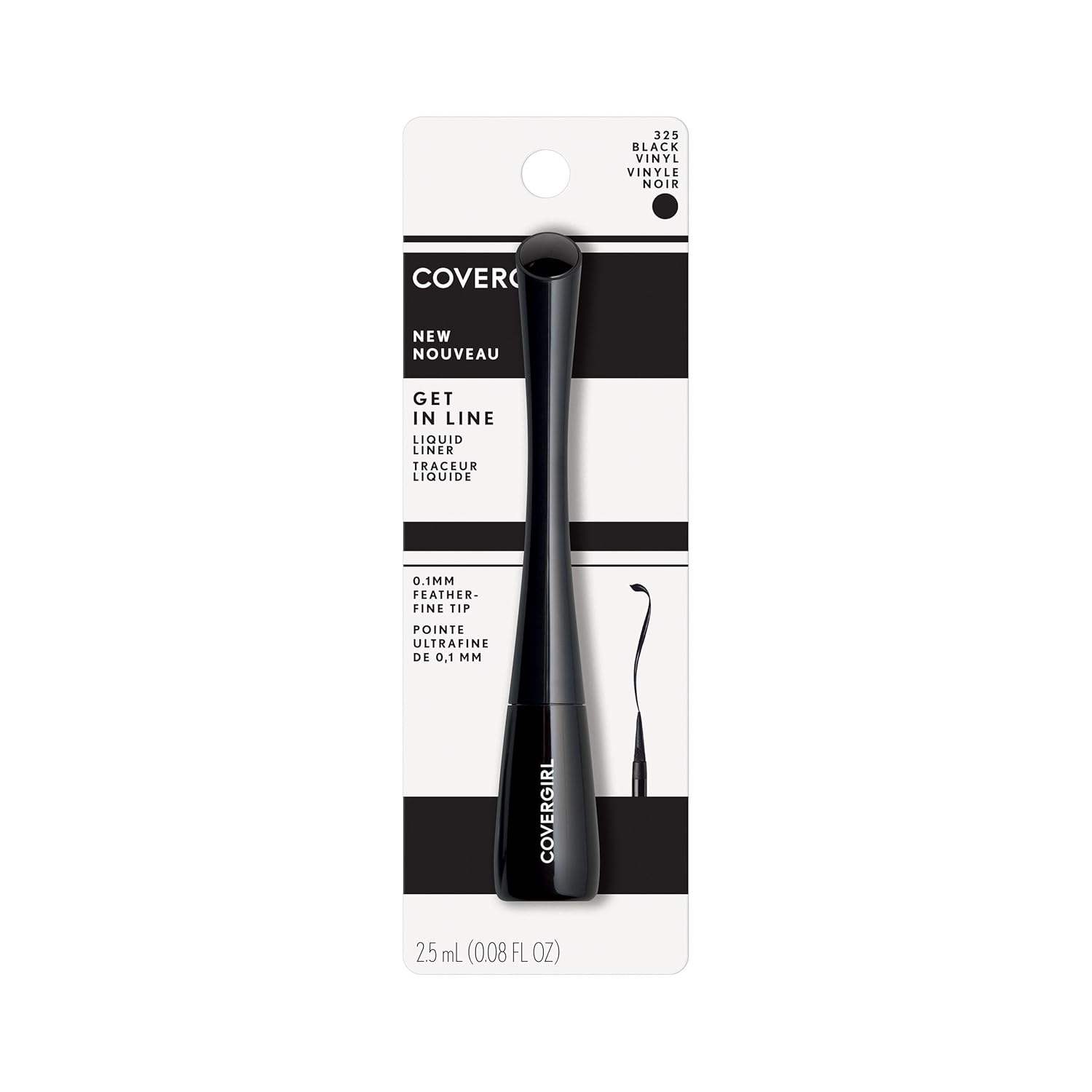 COVERGIRL Get In Line Liquid Eyeliner, Black Vinyl, 0.08 Fl oz