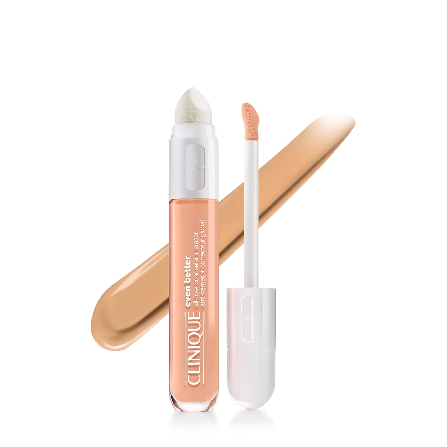 Clinique Even Better All-Over Full Coverage Concealer + Eraser Makeup For Dark Undereye Circles | With Hyaluronic Acid + Caffeine | Hydrating, Brightening + Depuffing