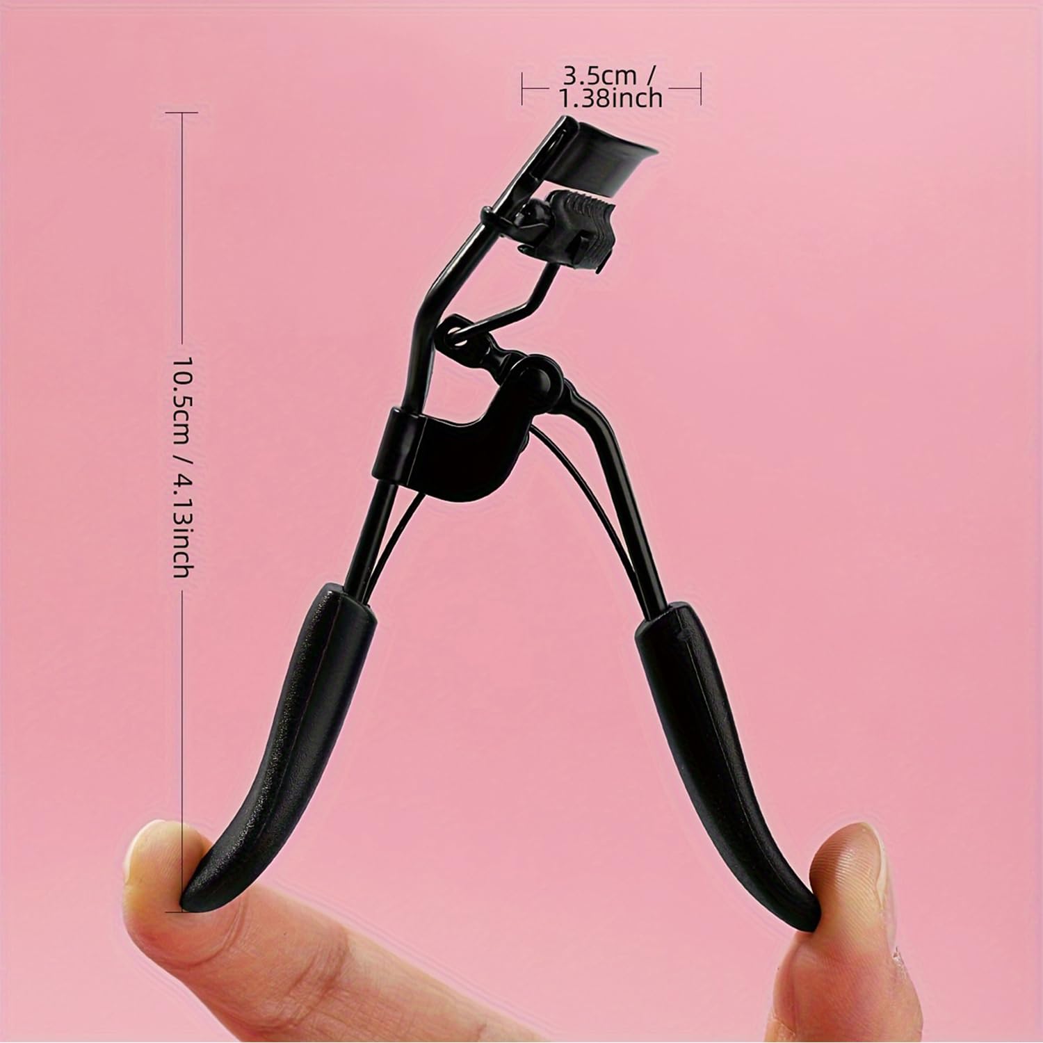 Portable Eyelash Curler with Comb, Lash Separator Curler Tool, Stainless Steel Eyelash Curler for Curling and Shaping Lashes, Easy to Use Eye Makeup Tool, Black