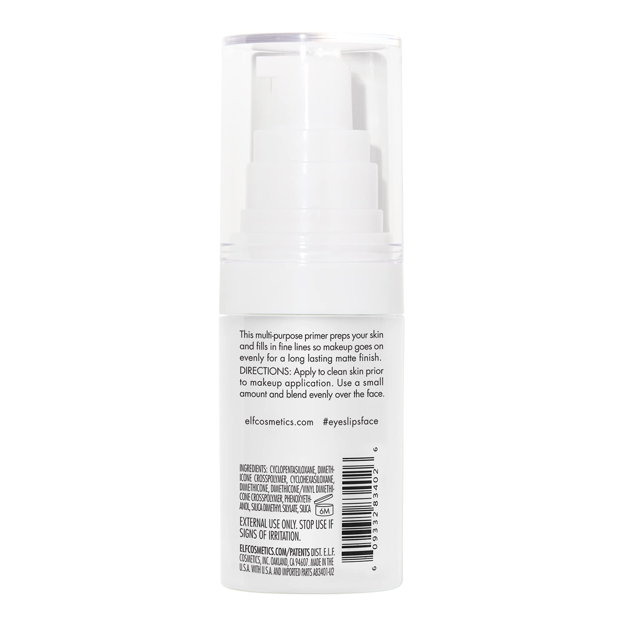 e.l.f. Mineral Infused Face Primer, Primer For A Smooth Foundation Base, Fills In Fine Lines & Refines Complexion, Vegan & Cruelty-free, Small