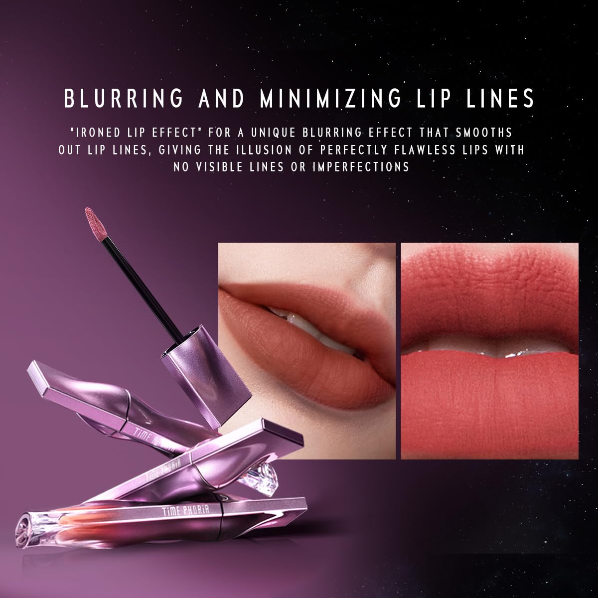 TIMEPHORIA Nebula Velvet Lip Cream, Deep Berry Red Velvet Matte Finish Lip Stain Tint, Lightweight Cream Texture, Blurs Lip Lines, High Pigment Transferproof Long-Lasting Liquid Lipstick 09 Helion