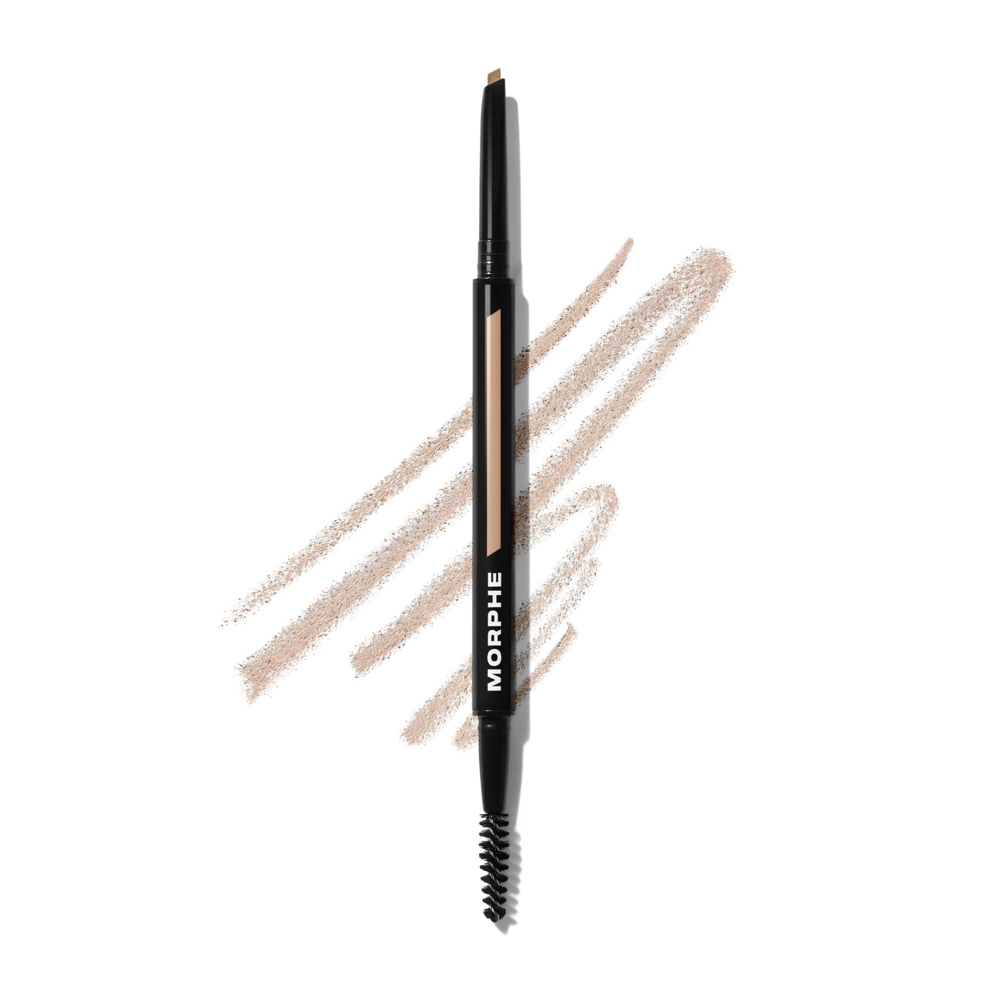 Morphe Definer Dual-Ended Brow Pencil & Spoolie - Eyebrow Pencil with Precision Slanted Tip for Shaping, Defining & Filling - Smooth, No-Tug Formula - Macadamia (0.003 oz)