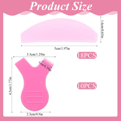 8Pcs Lash Lift Shields Flat, 1mm Thin Korean Lash Lift Pads for Eyelash Straightening and Lifting Super Sticky Glueless Reusable Silicone Lashes Rod with 10 Combs for Eyelash Perm Lamination Salon Use