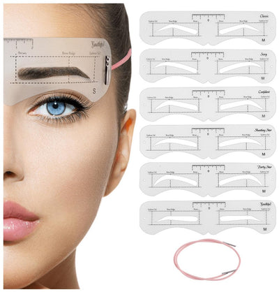Eyebrow Stencils Kit 34 Pieces Eyebrow Shaping Tool Eyebrow Grooming Kit, Includes 2 Sheets Self Adhesive Face Gems (34in kit)