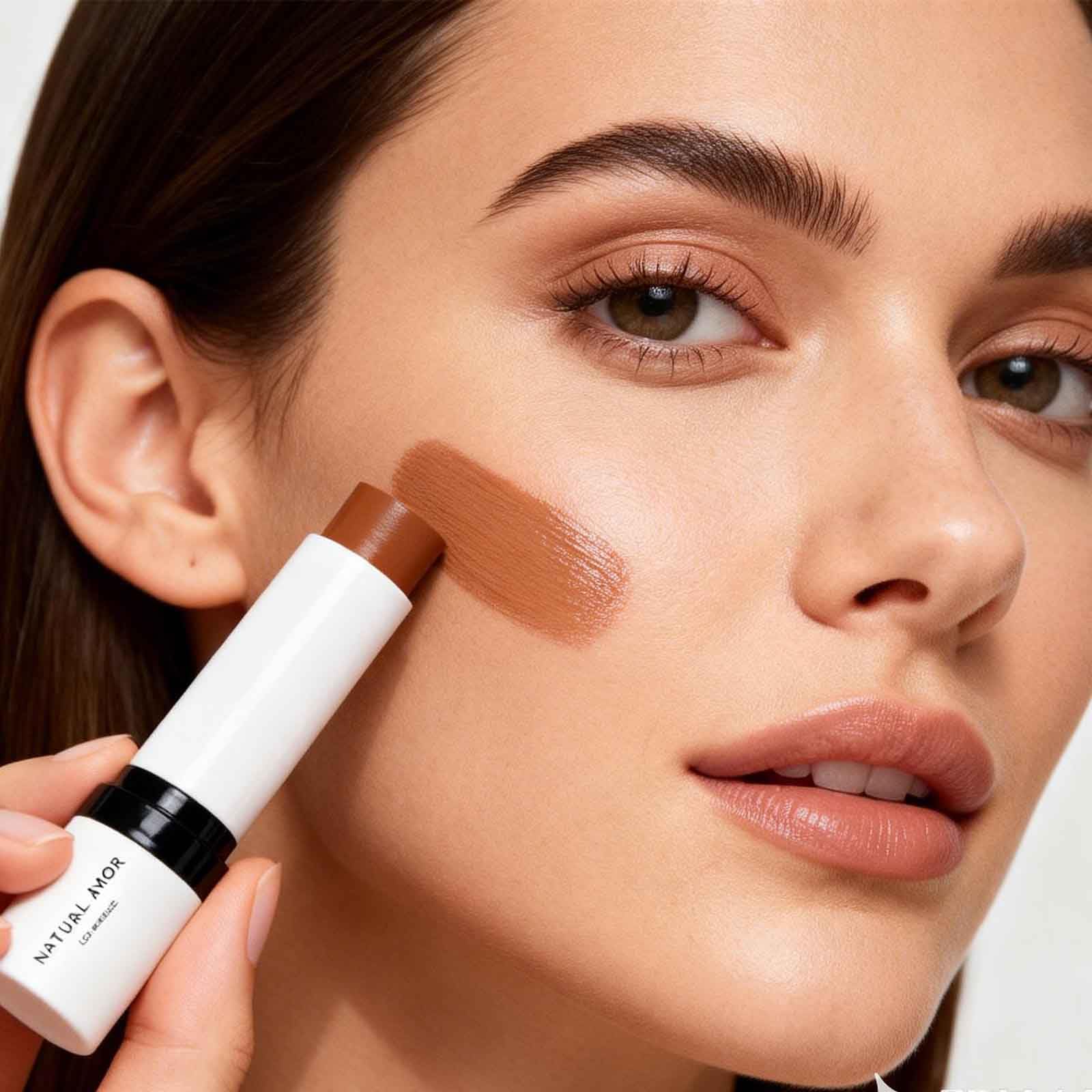 Natural Amor Sculpt Stick, Soothe Cream Contour Stick with Vitamin E, Shea Butter, Matte Finish, Cool Tones, Smooth Blendable Formula, Travel-Friendly Chubby Stick- Truffle