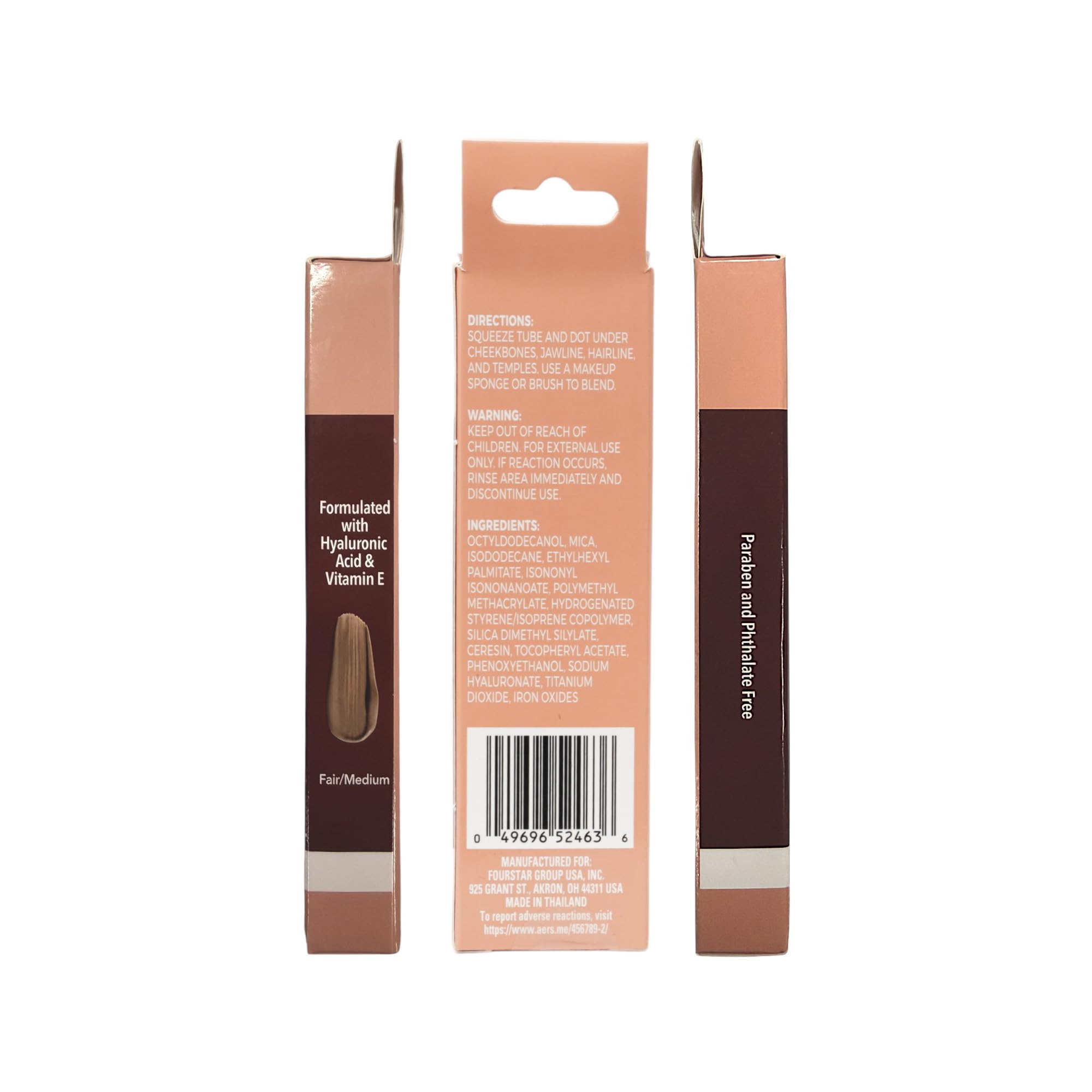 b.pure Glow Up Liquid Contour Wand | Hyaluronic Acid & Vitamin E | Blendable, Buildable Formula | Fair/Medium, 0.27 oz, 3-Pack